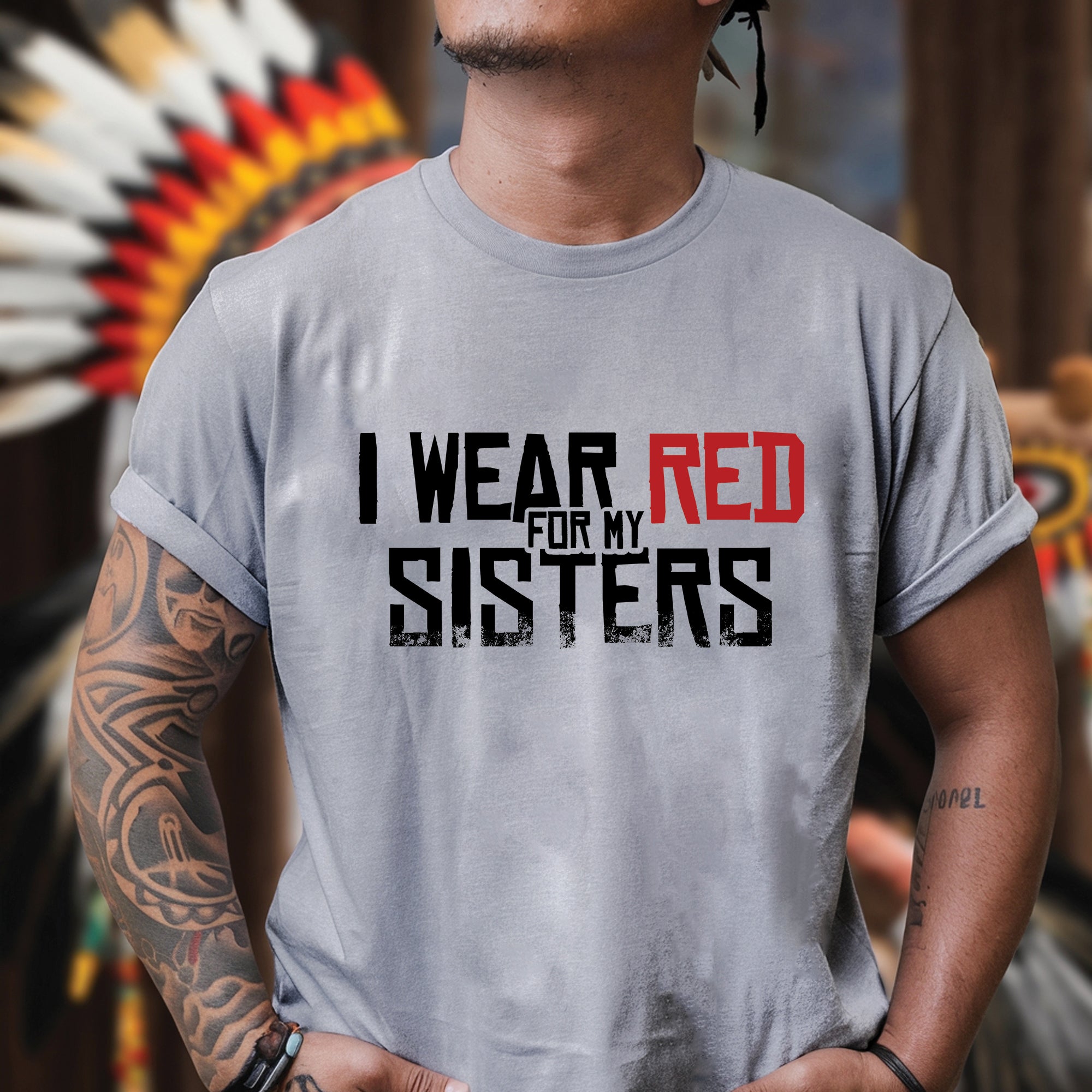 MMIW I Wear Red For My Sisters Native American Unisex T-shirt/T-shirt V-Neck/Hoodie/Sweatshirt