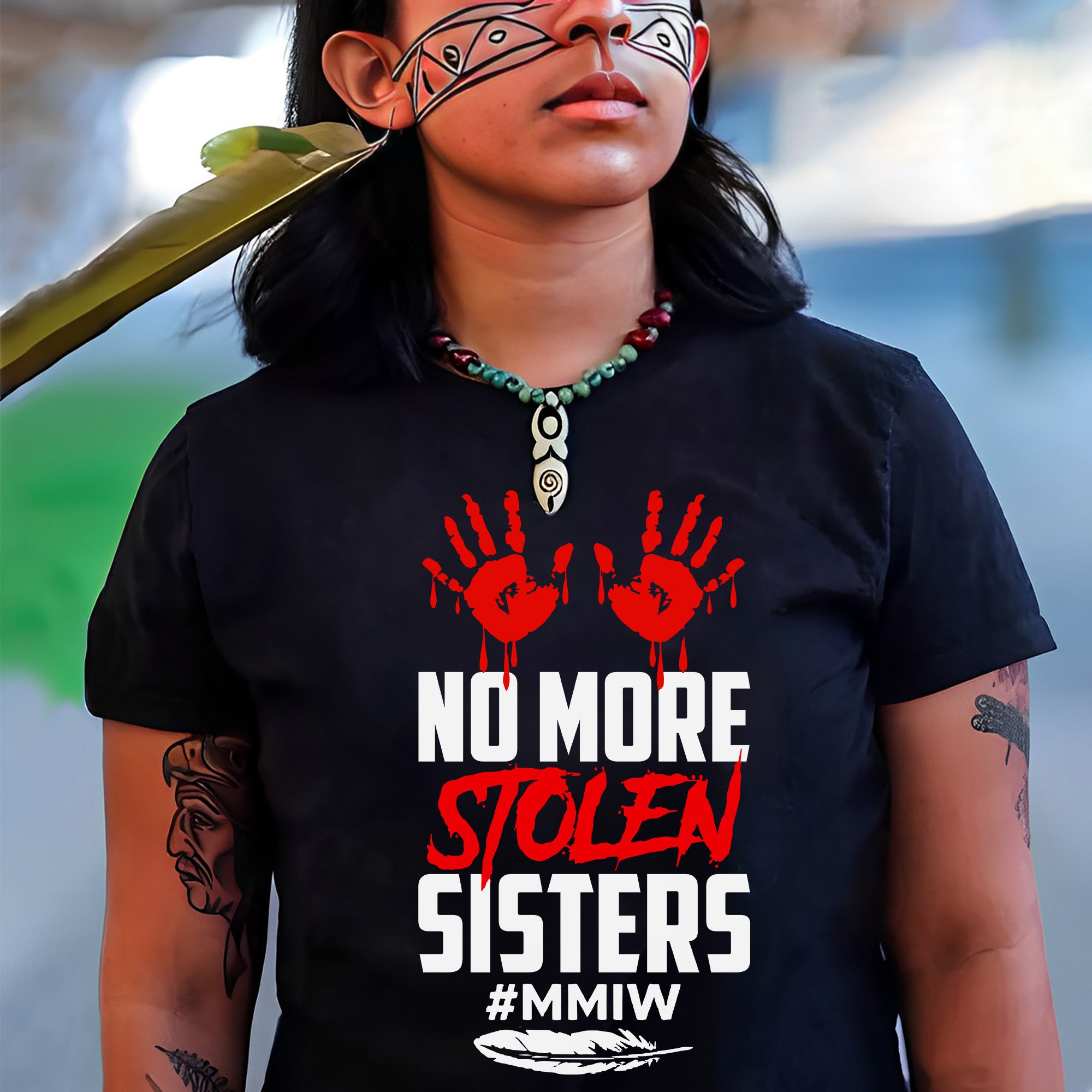 No More Stolen Sisters - MMIW Unisex T-Shirt/T-Shirt V-Neck/Hoodie/Sweatshirt One Side