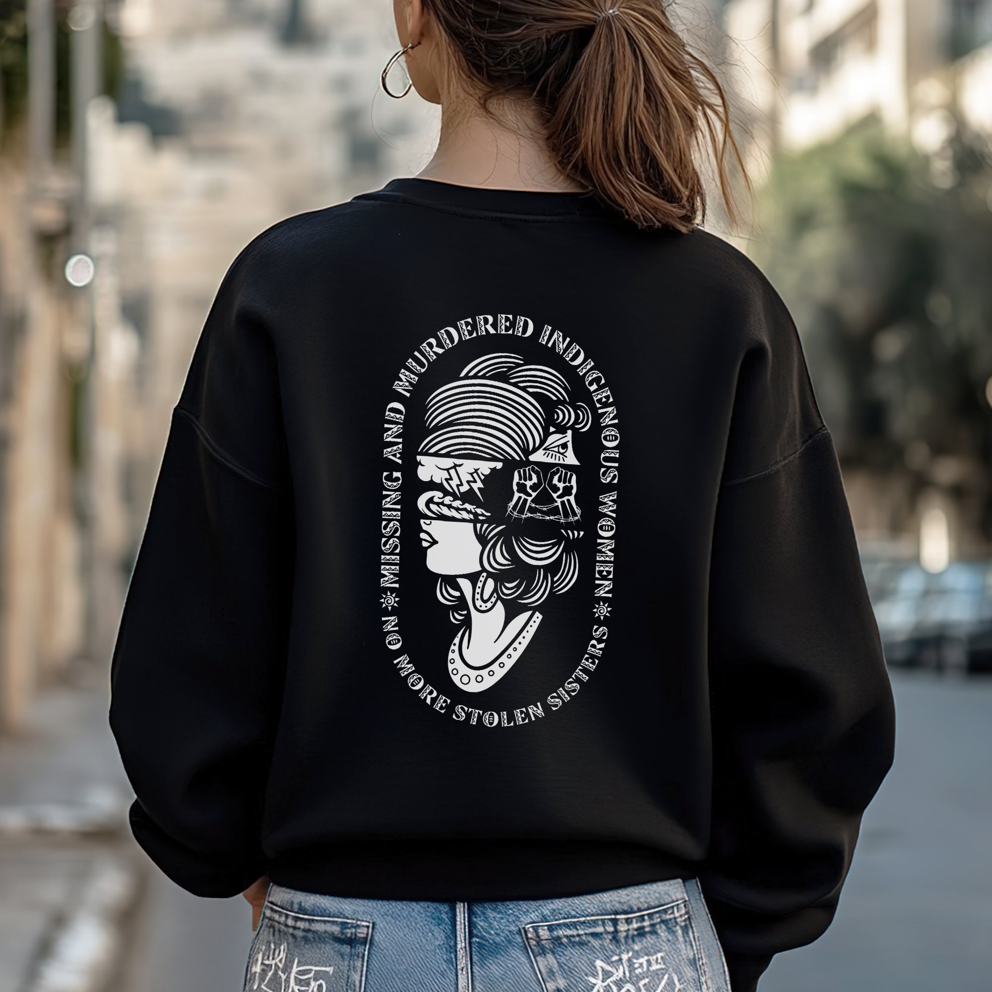 No More Stolen Sisters MMIW - Unisex T-Shirt/T-Shirt V-Neck/Hoodie/Sweatshirt - Two Sides