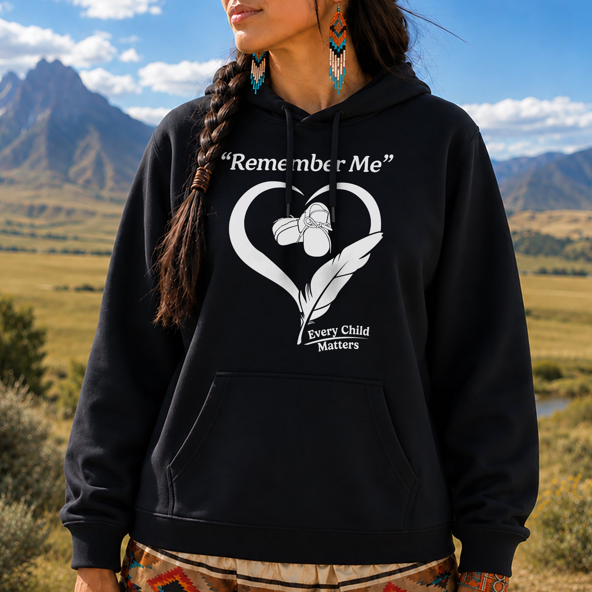 Remember Me Every Child Matters Heart Feather Orange Shirt Day Unisex T-shirt/Hoodie/Sweatshirt