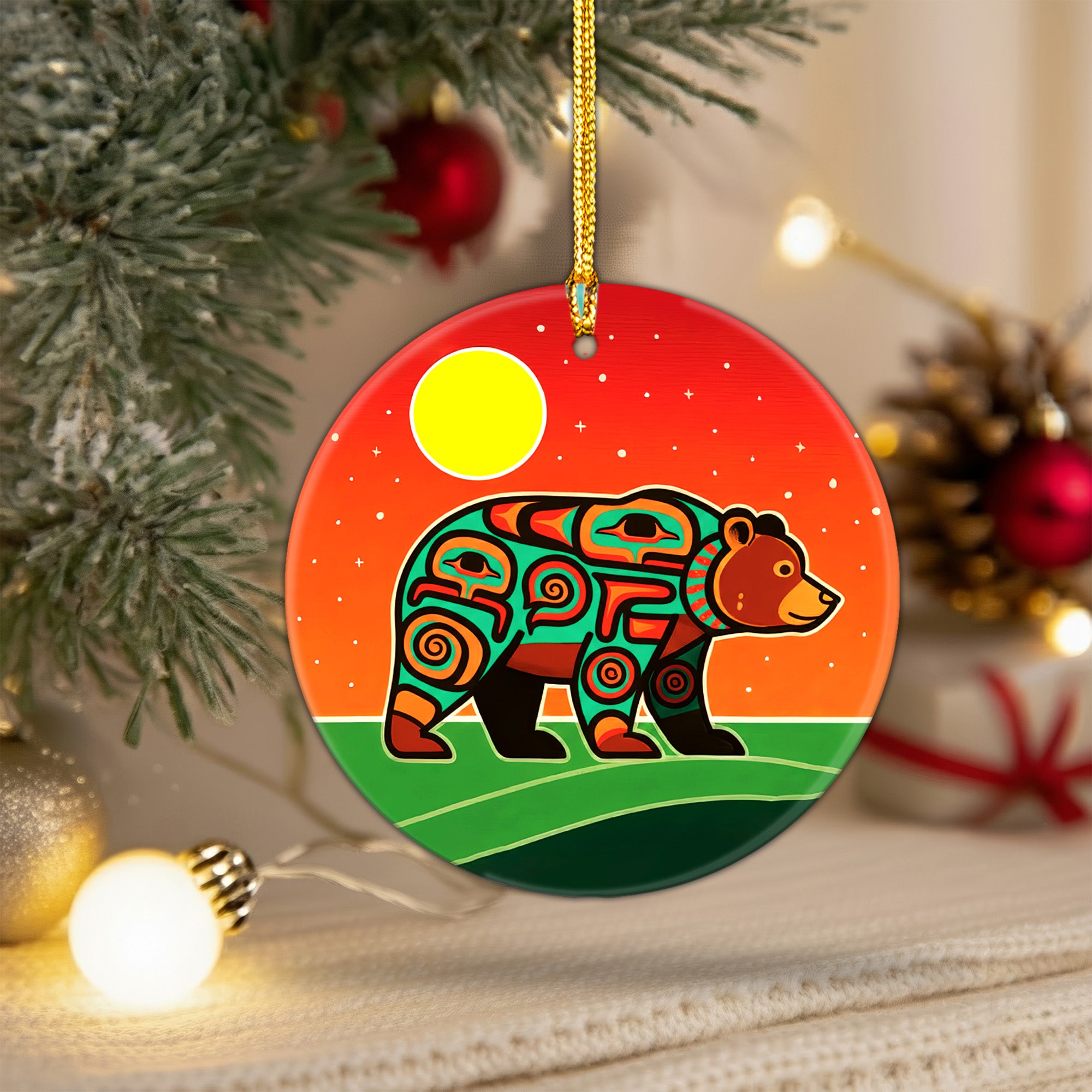 Native Tribal Spirit Animal Ceramic Ornament – Indigenous Art Decor