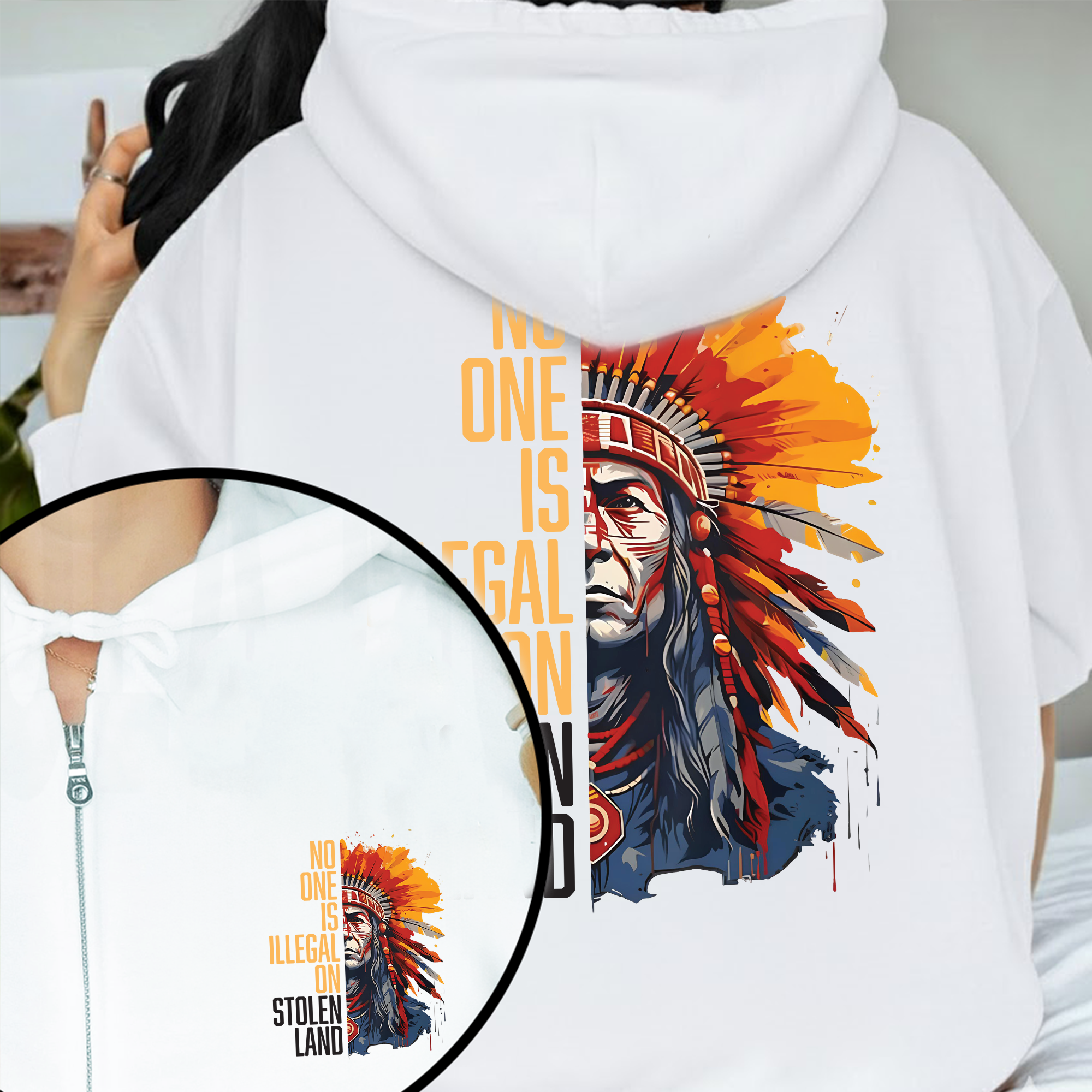 [Two Sides] No One Is Illegal On Stolen Land Unisex Tank Top/Long Sleeve/Hoodie Zip
