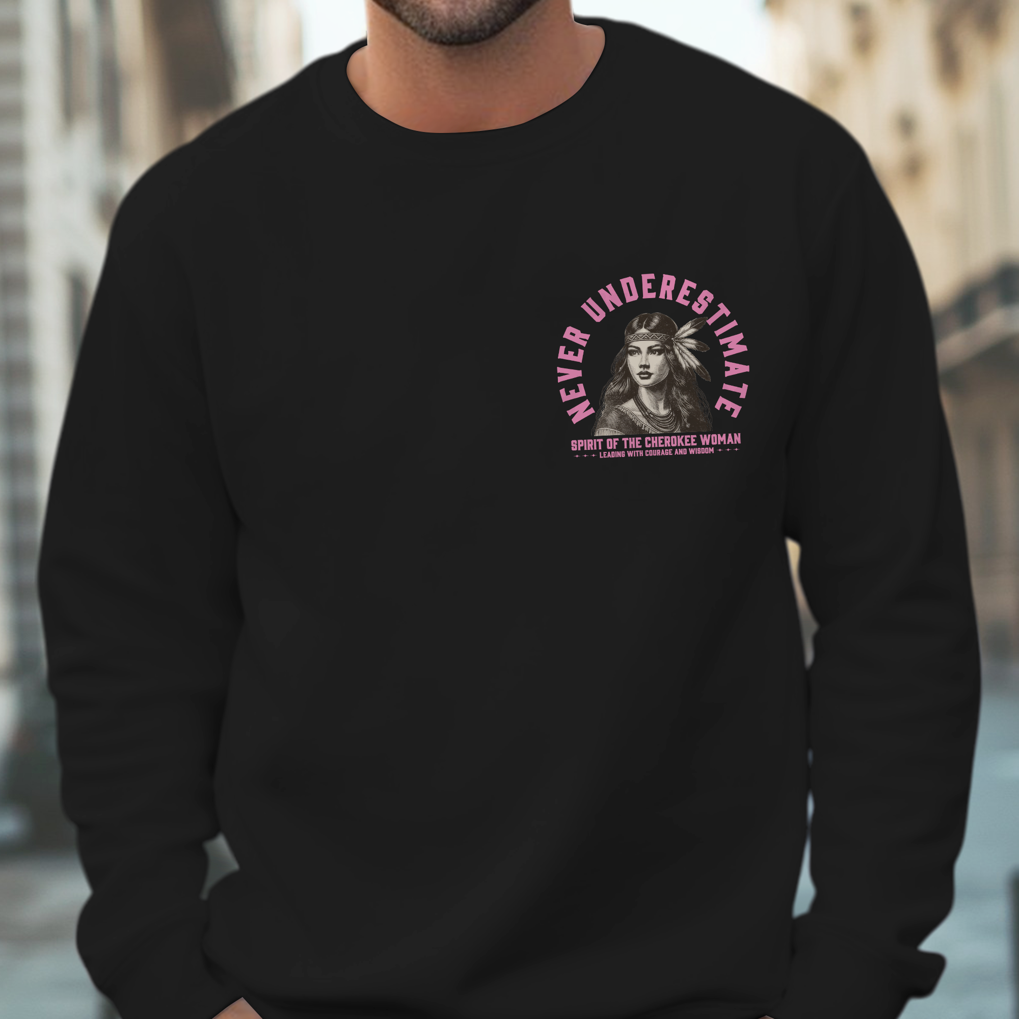 Never Underestimate A Woman With Native Blood Unisex T-Shirt/T-Shirt V-Neck/Hoodie/Sweatshirt Two Sides