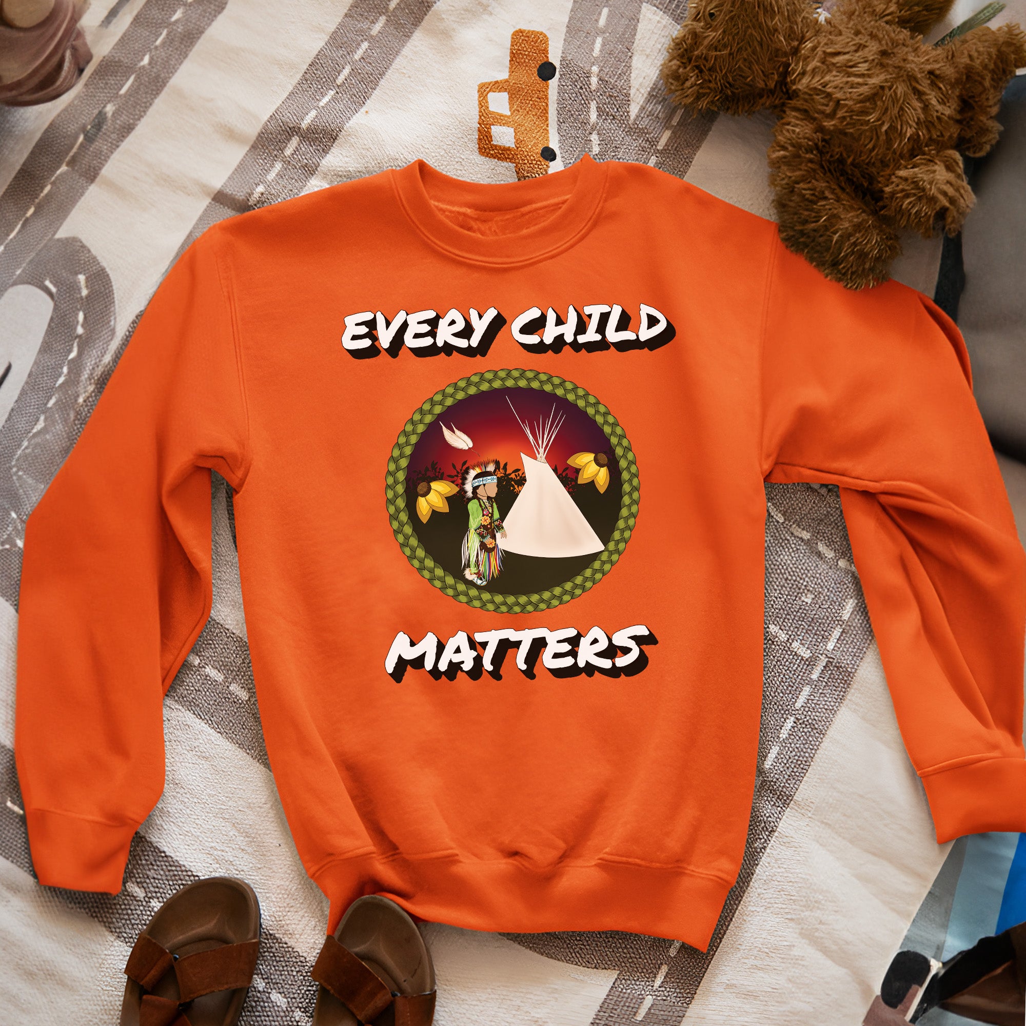 Every Child Matters Indigenous Child & Tipi Orange Shirt Day Unisex T-shirt/Hoodie/Sweatshirt
