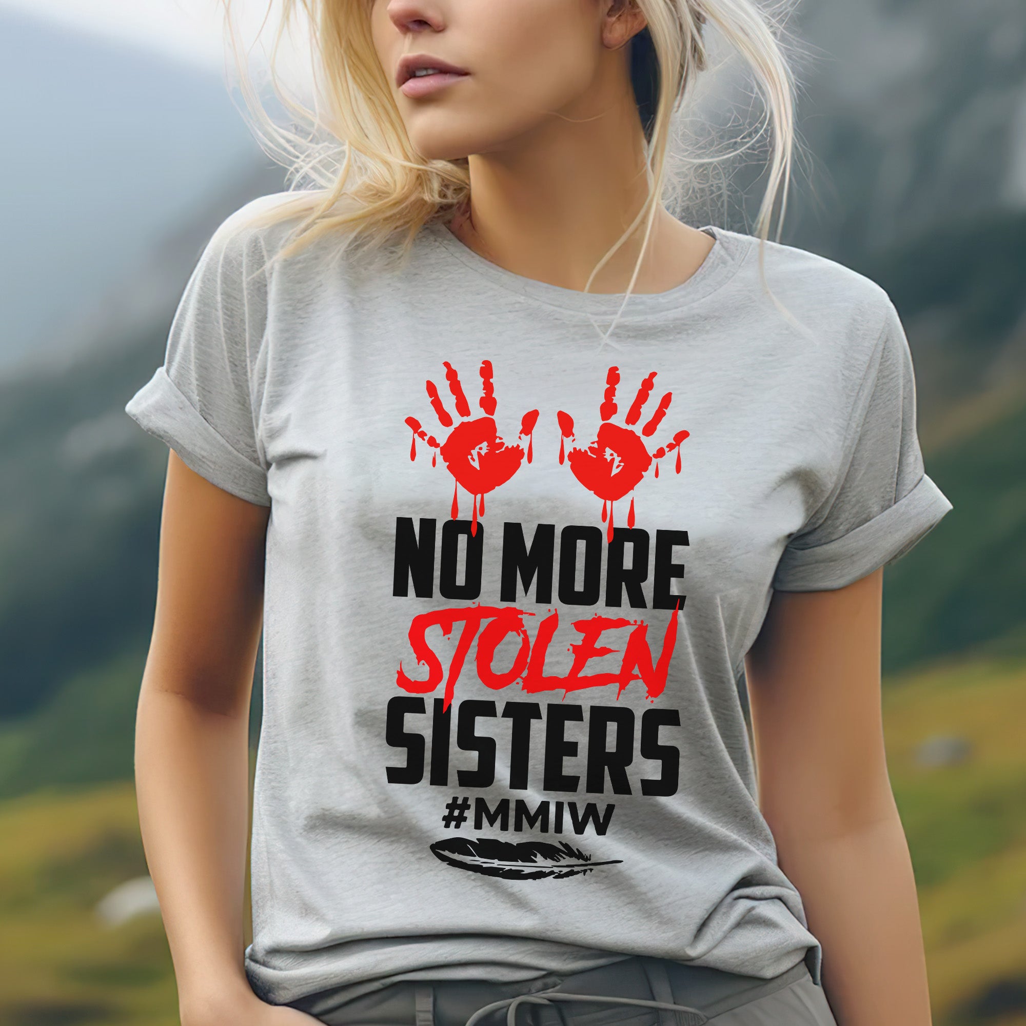 No More Stolen Sisters - MMIW Unisex T-Shirt/T-Shirt V-Neck/Hoodie/Sweatshirt One Side