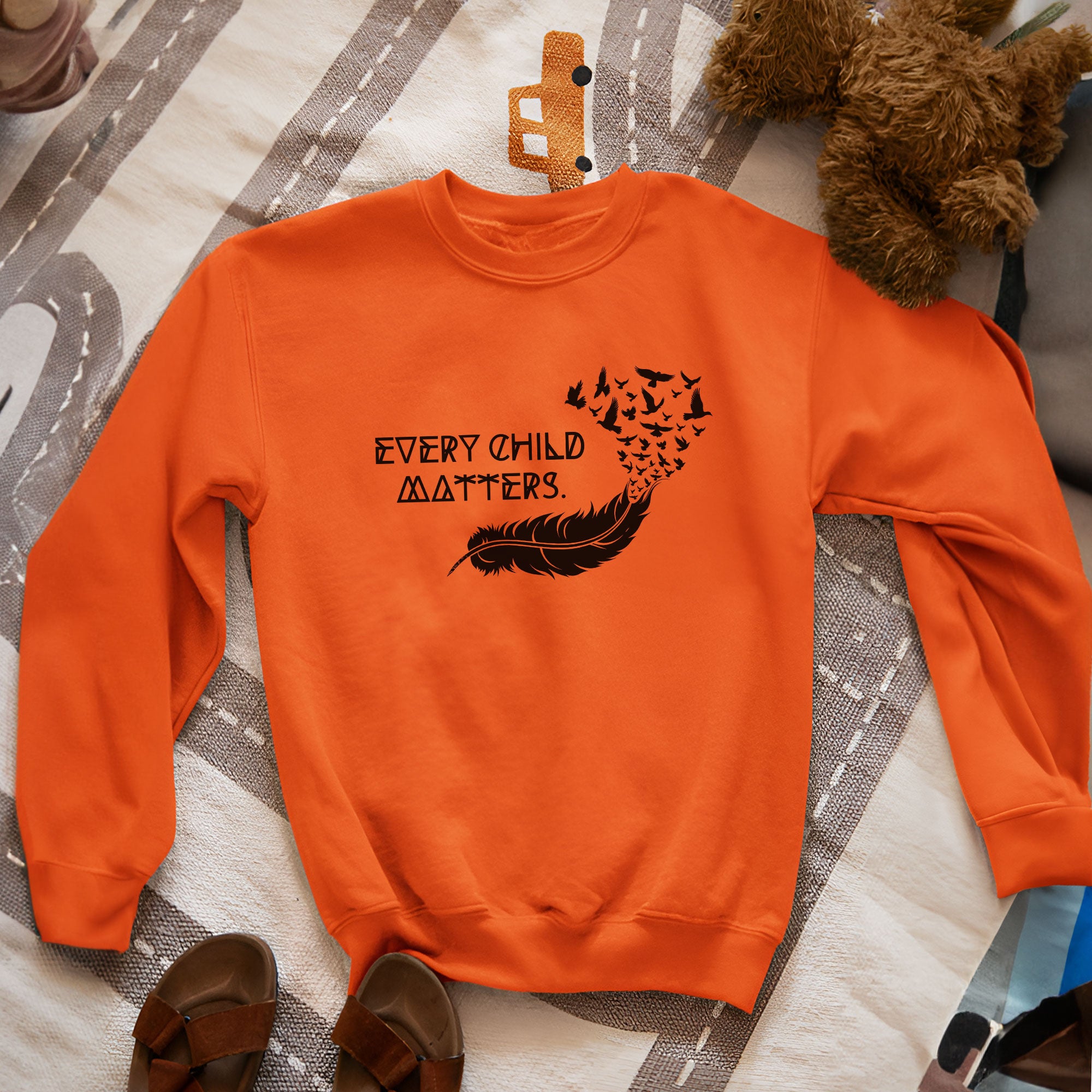 Feather Flying Birds Every Child Matters Orange Shirt Day Unisex T-shirt/Hoodie/Sweatshirt/V-Neck T-shirt