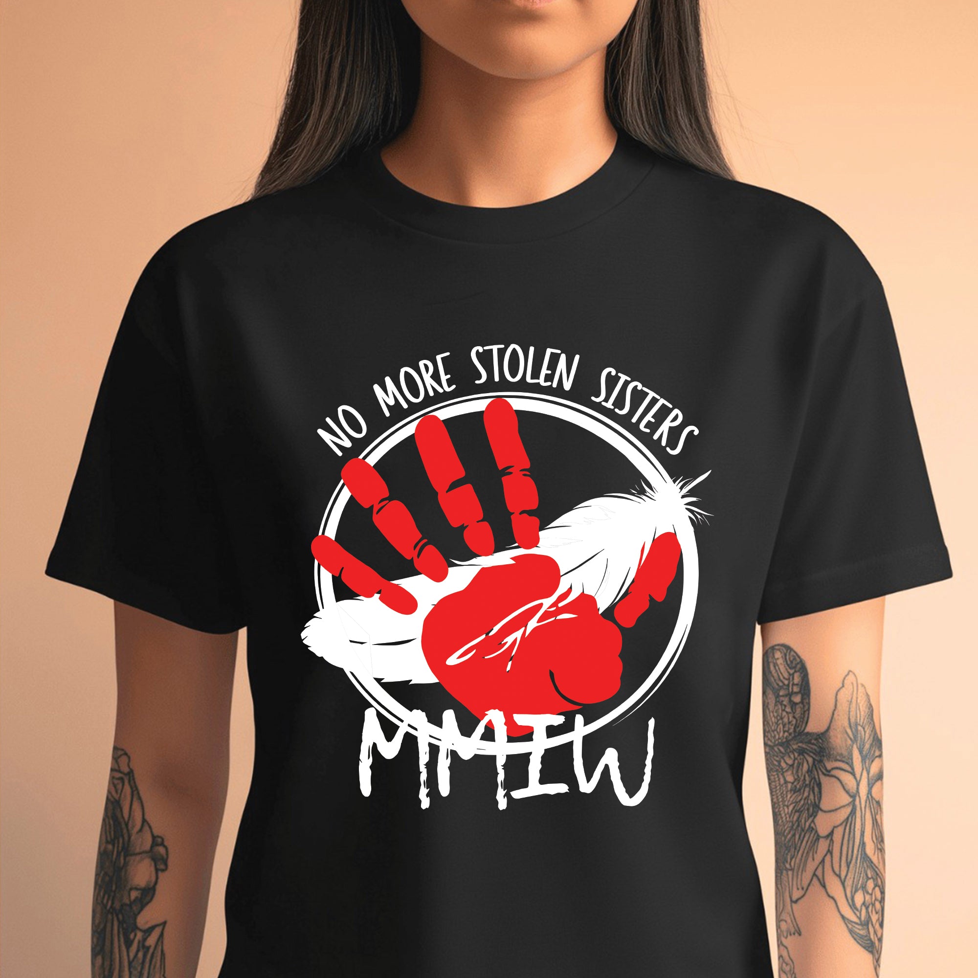 No More Stolen Sisters MMIW Native Women Awareness Unisex T-shirt/T-shirt V-Neck/Hoodie/Sweatshirt - One side