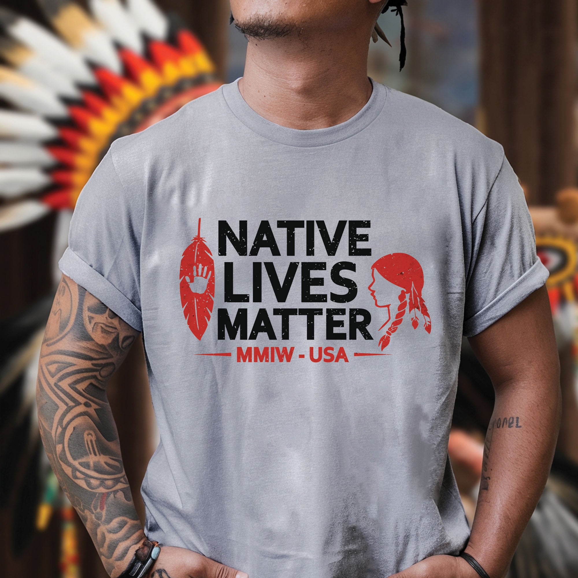Native Lives Matter Indigenous Awareness MMIW USA Unisex T-shirt/T-shirt V-Neck/Hoodie/Sweatshirt