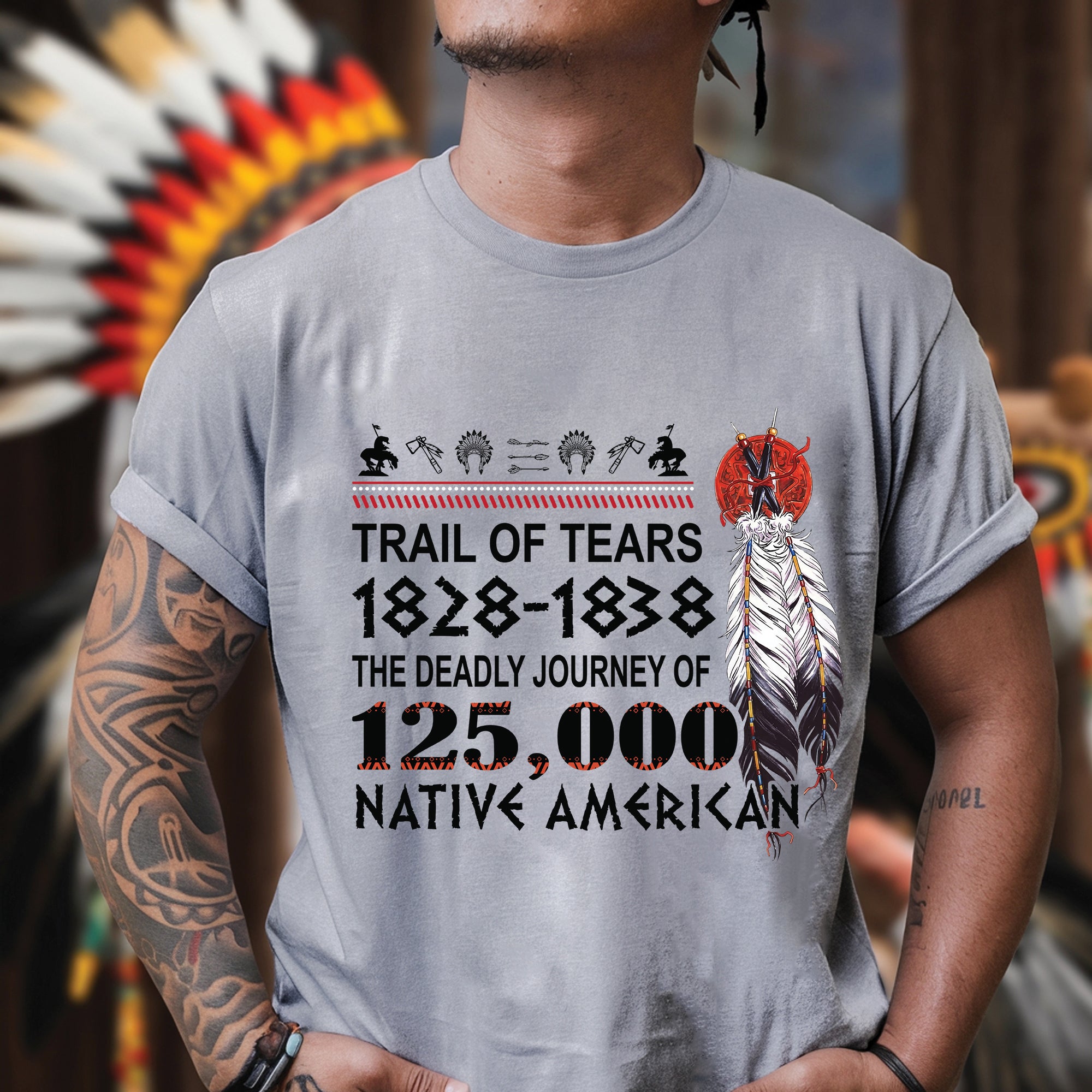 Trail of Tears 1828–1838 – The Deadly Journey of 125,000 Native American Lives Unisex T-shirt/T-shirt V-neck/Hoodie/Sweatshirt