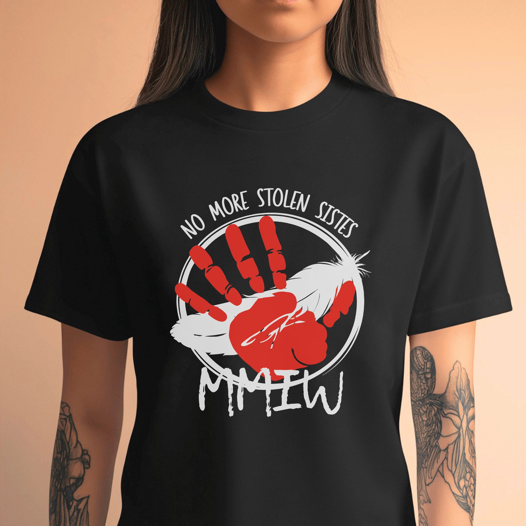 No More Stolen Sisters MMIW Native Women Awareness Unisex T-shirt/T-shirt V-Neck/Hoodie/Sweatshirt - One side
