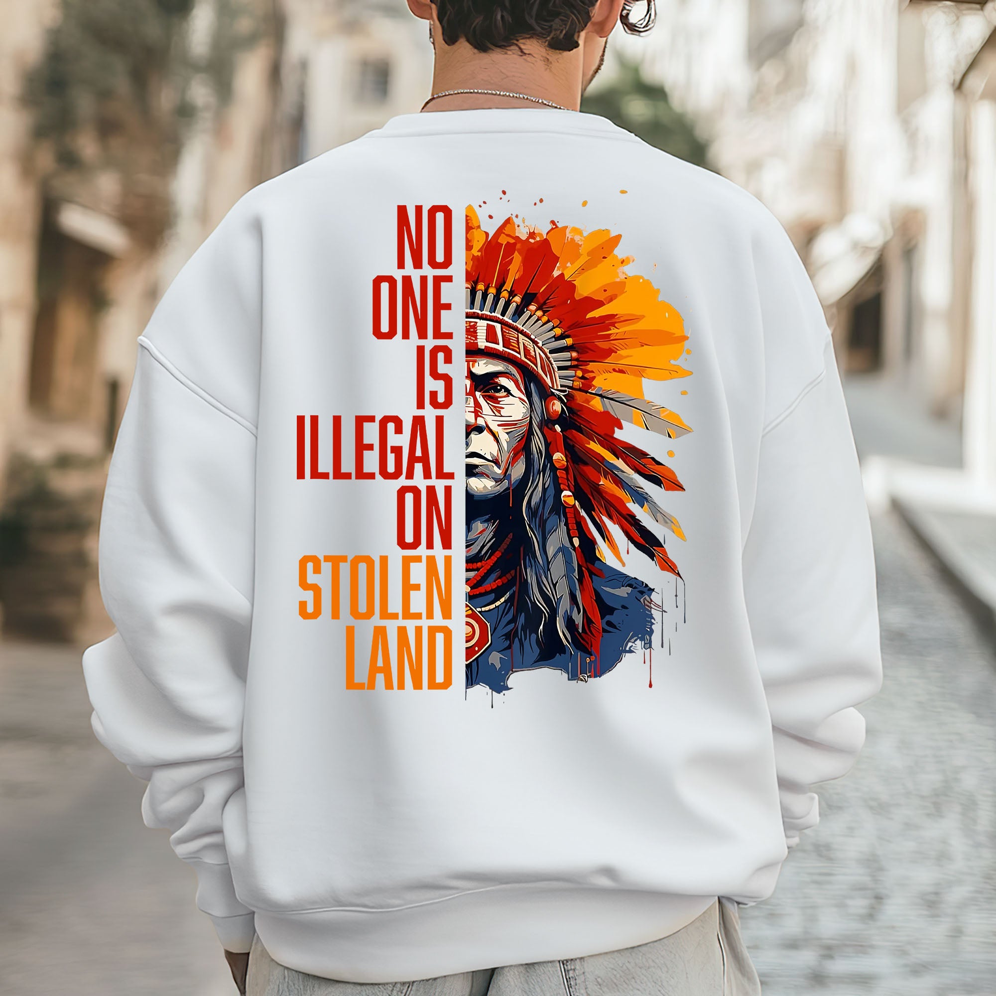 No One Is Illegal On Stolen Land Style 15 - Unisex T-shirt/T-shirt V-Neck/Hoodie/Sweatshirt - Two Sides