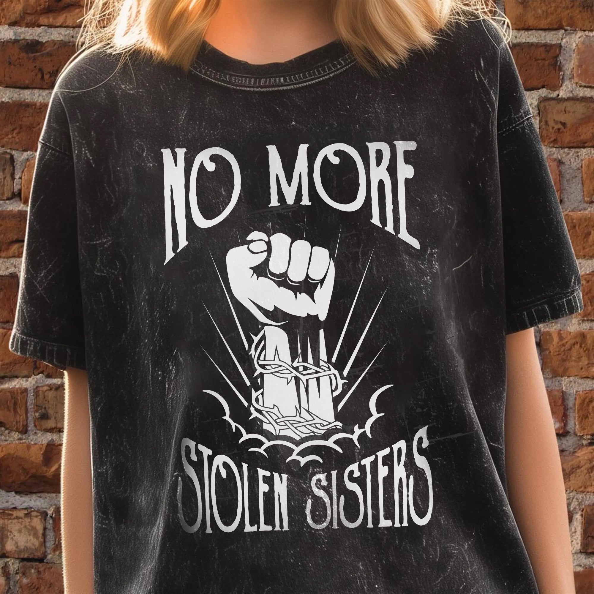 No More Stolen Sisters - Unisex Mineral Washed T-shirt