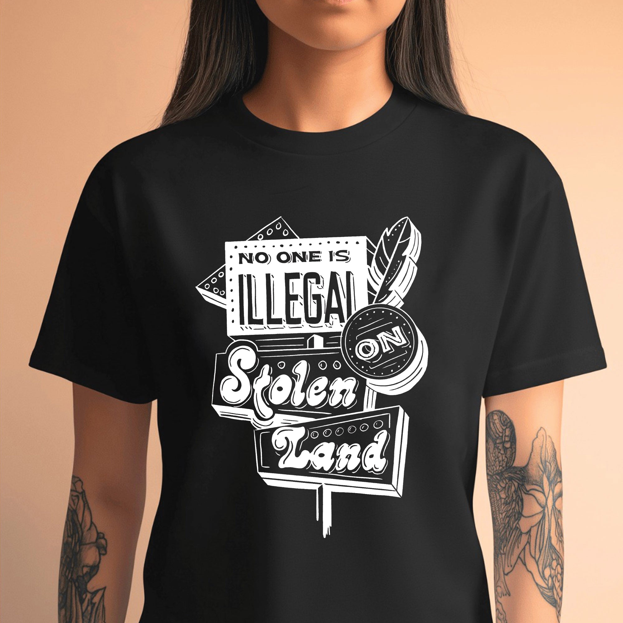 No One Is Illegal On Stolen Land Indigenous Protest Unisex T-shirt/V-neck T-shirt/Hoodie/Sweatshirt