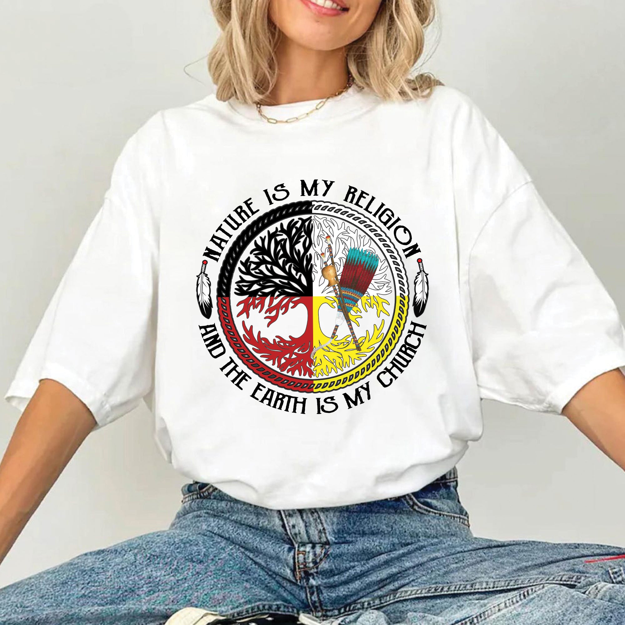Nature Is My Religion And The Earth Is My Church Unisex T-Shirt/T-Shirt V-Neck/Hoodie/Sweatshirt - N34