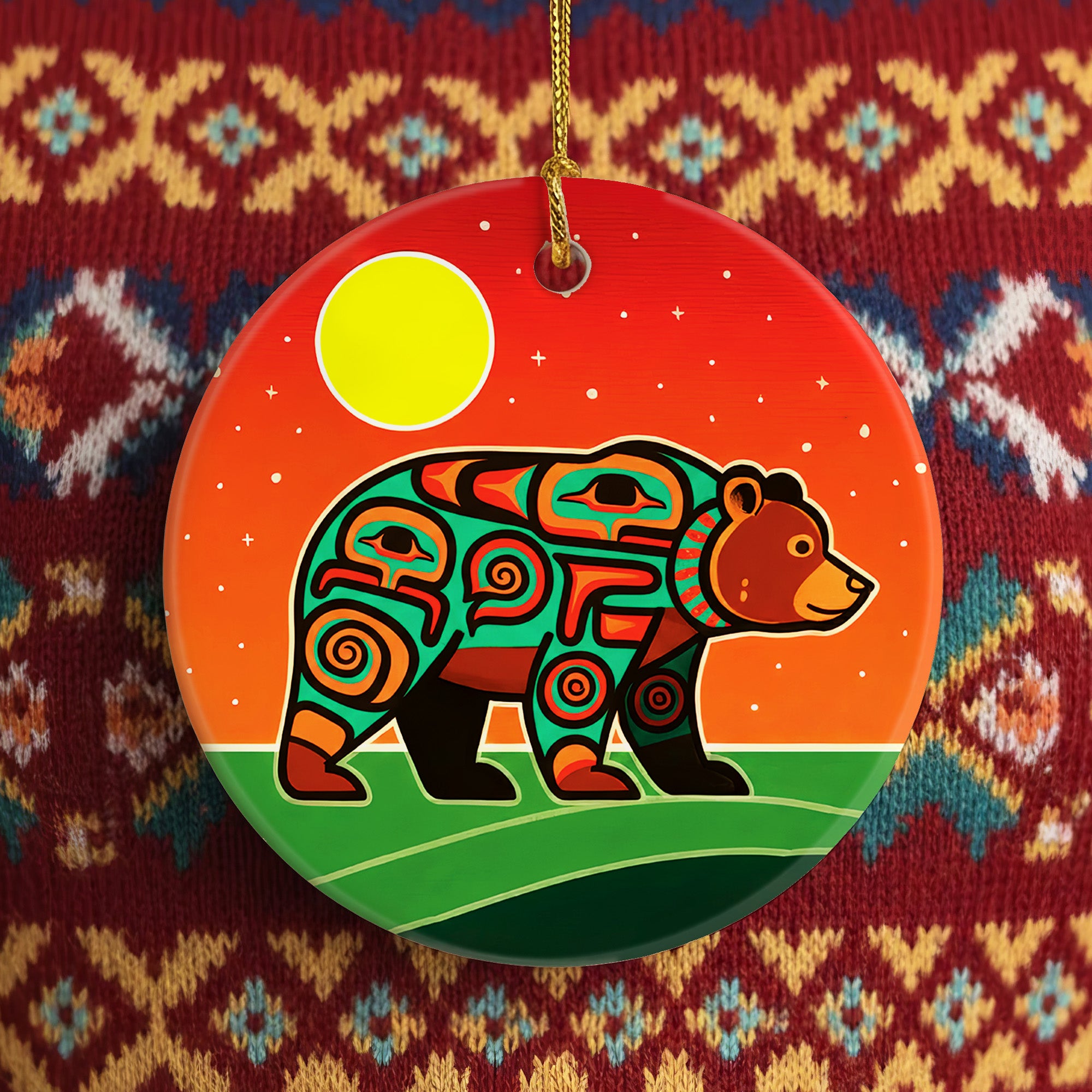Native Tribal Spirit Animal Ceramic Ornament – Indigenous Art Decor