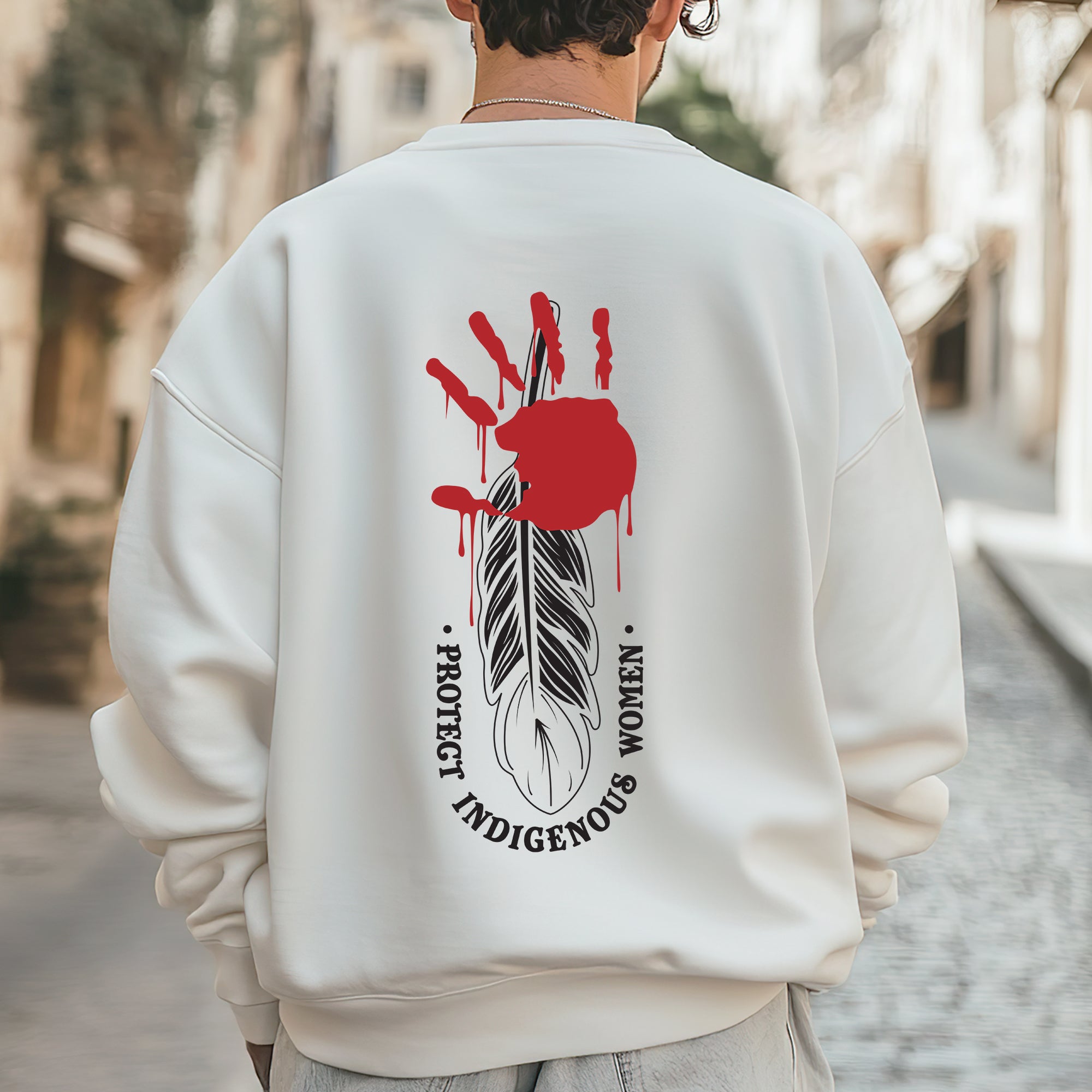 Protect Indigenous Women Red Hand- Unisex T-Shirt/T-Shirt V-Neck/Hoodie/Sweatshirt-Two Sides
