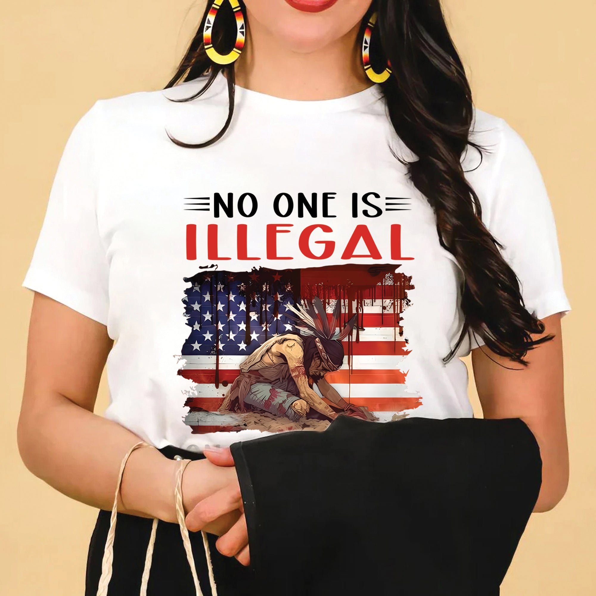 No One Is Illegal On Stolen Land - Unisex T-Shirt/T-Shirt V-Neck/Hoodie/Sweatshirt N41