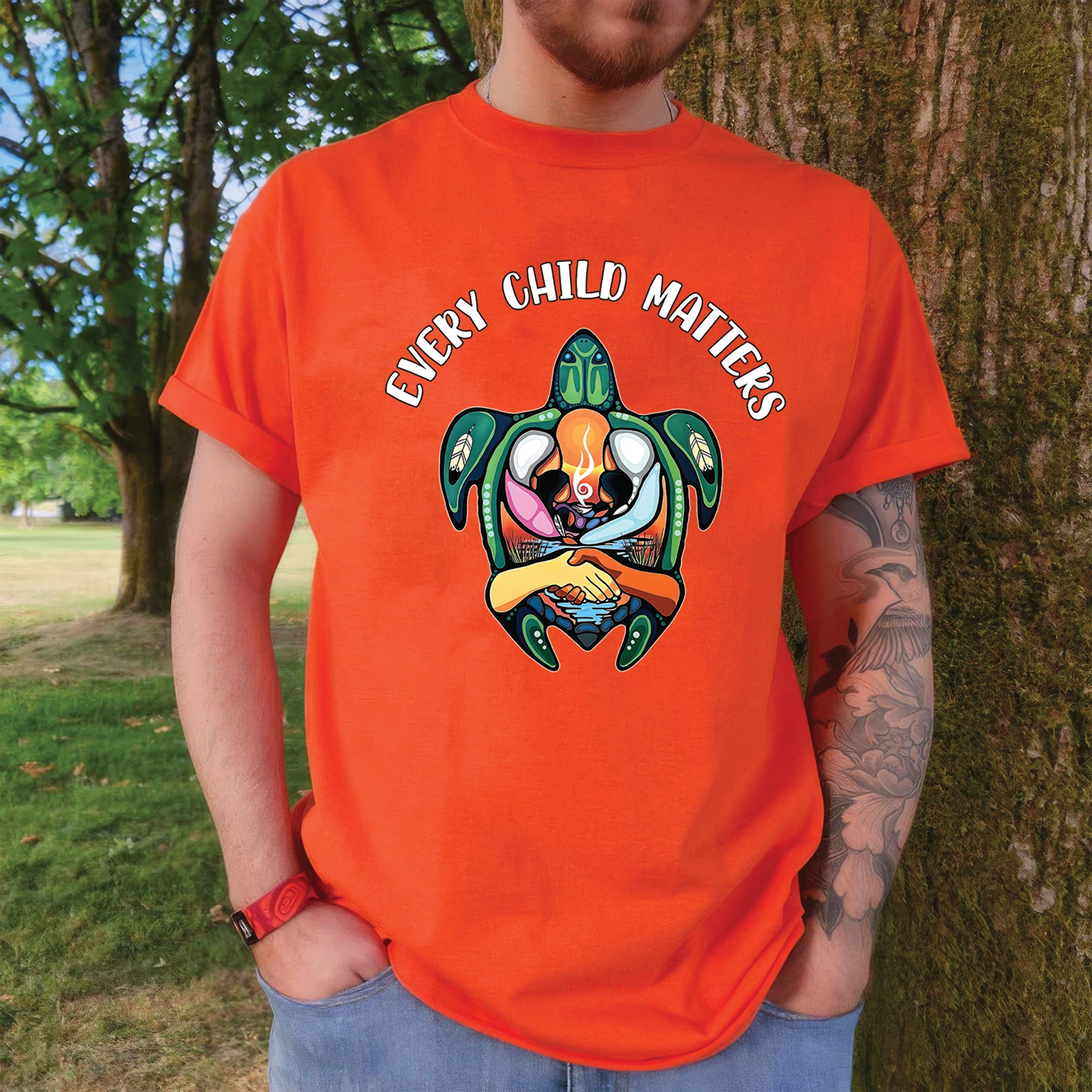 Turtle of Unity, Hands of Remembrance - For Every Child Matters Unisex T-Shirt/Hoodie/Sweatshirt 174