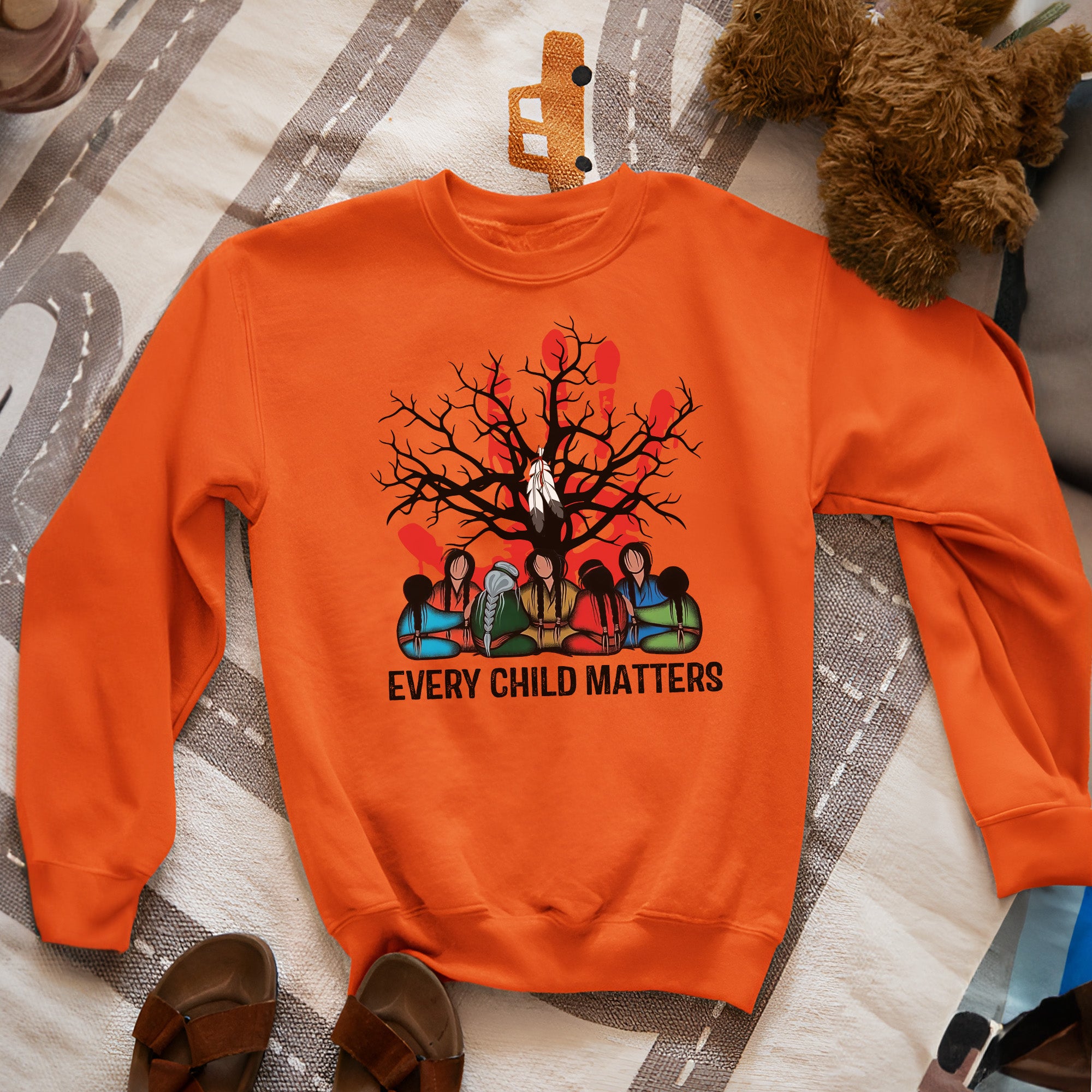 Every Child Matters Indigenous Roots Red Hand Design For Orange Shirt Day Unisex T-shirt/Hoodie/Sweatshirt