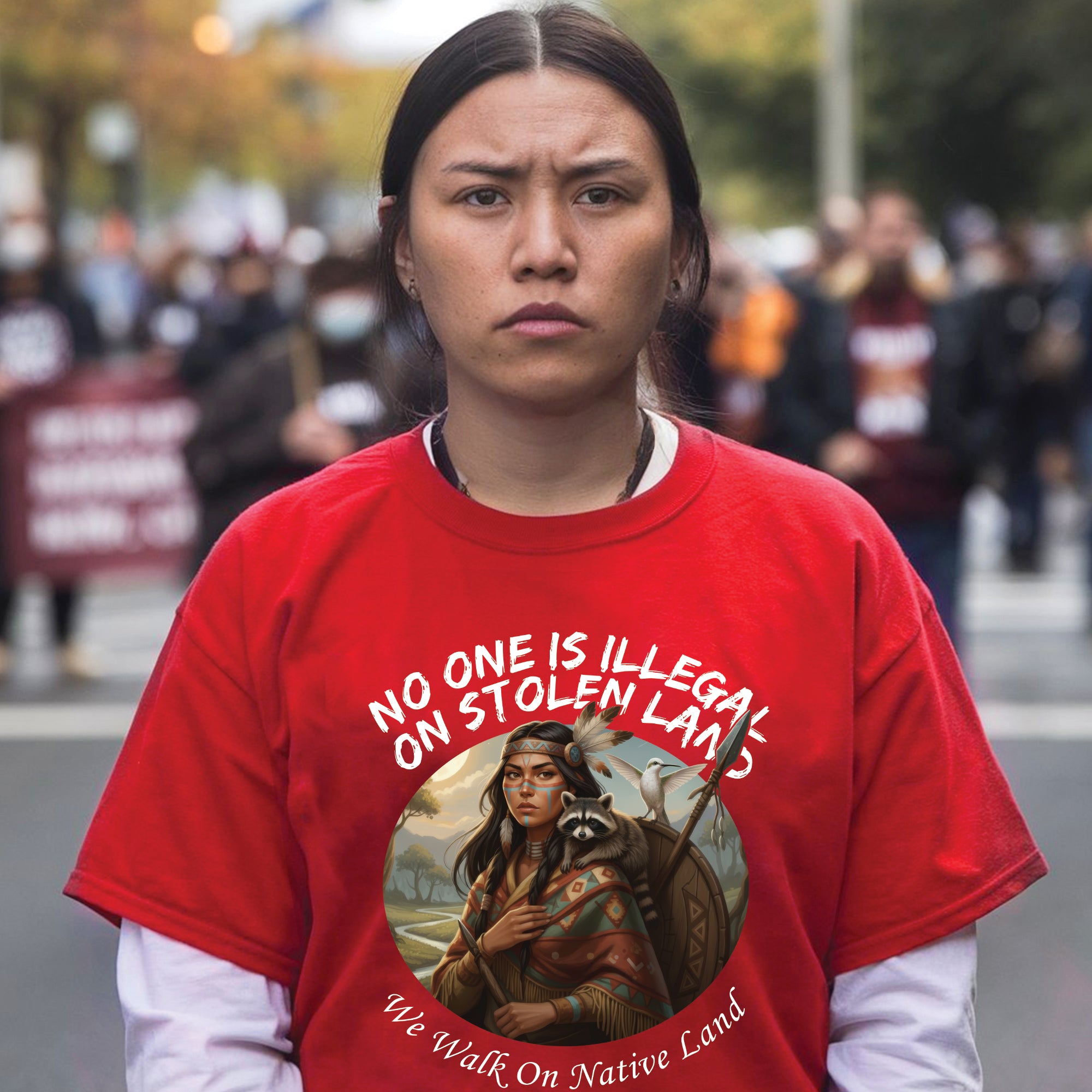 No One Is Illegal On Stolen Land - Unisex T-Shirt/T-Shirt V-Neck/Hoodie/Sweatshirt N84