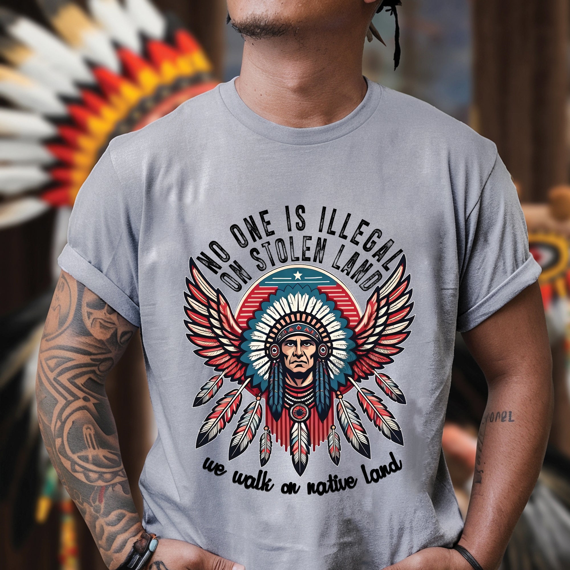 No One Is Illegal On Stolen Land - Unisex T-Shirt/T-Shirt V-Neck/Hoodie/Sweatshirt N51