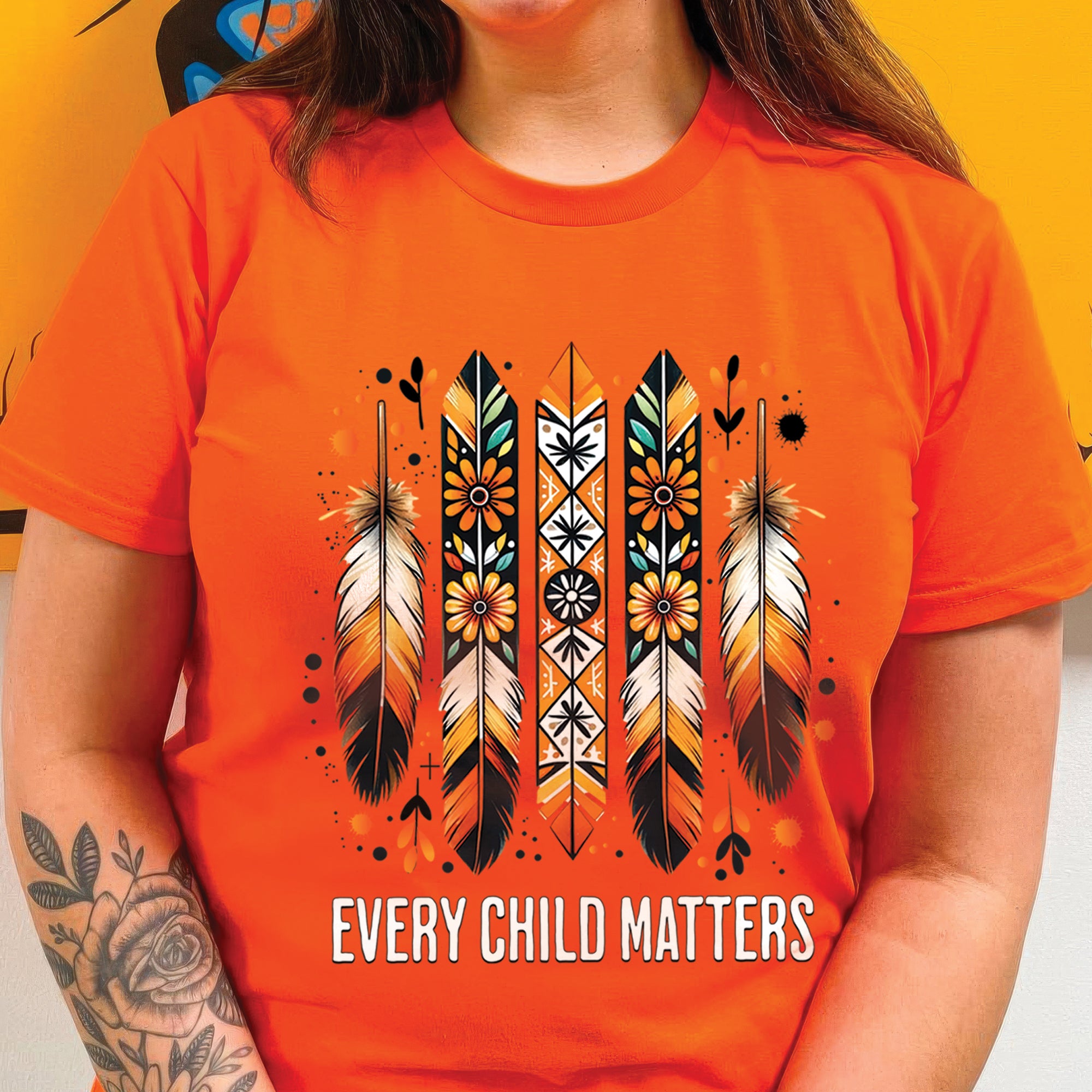 Every Child Matters Orange Native American Feather Unisex T-Shirt/Hoodie/Sweatshirt