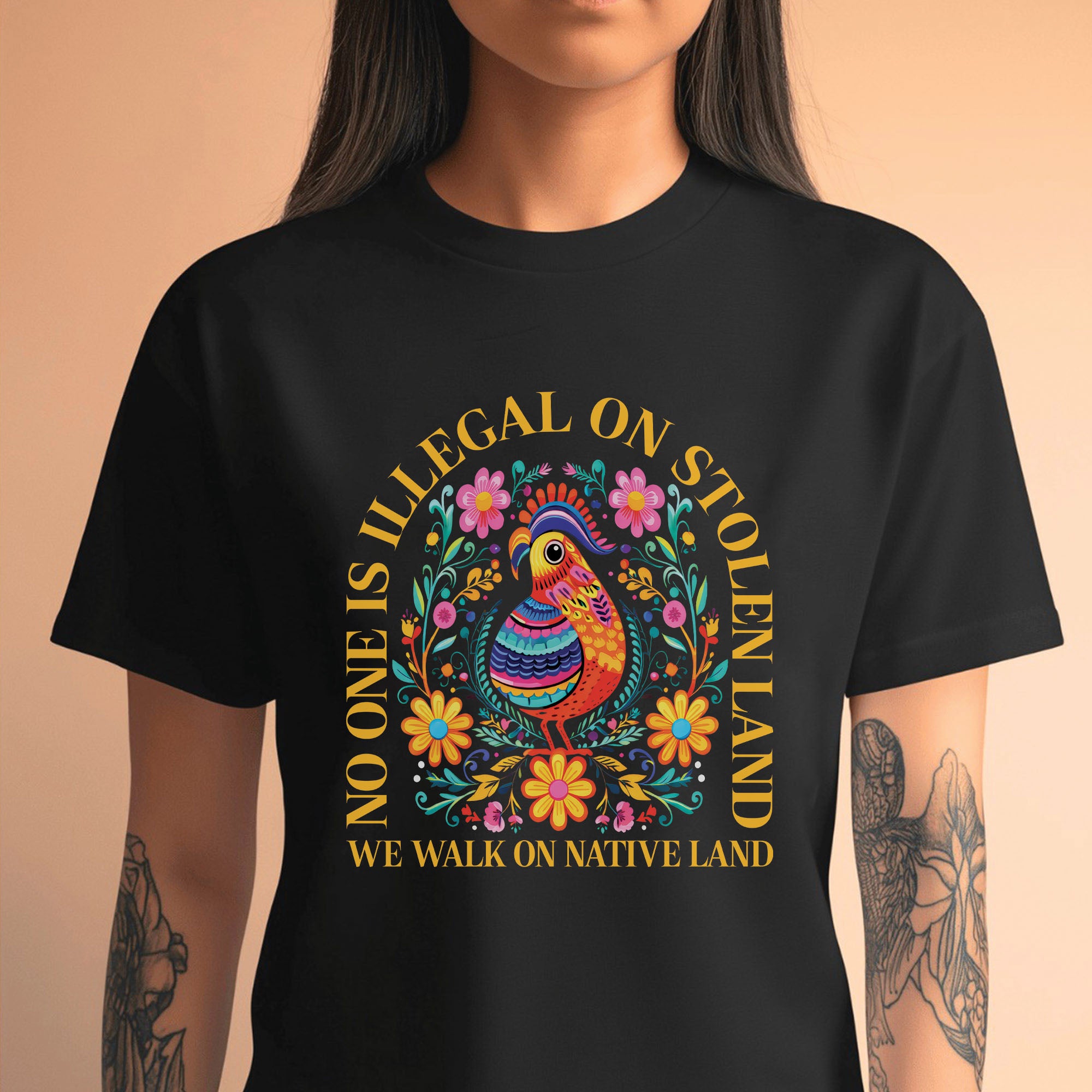 No One Is Illegal on Stolen Land We Walk on Native Land Unisex T-shirt/V-neck T-shirt/Hoodie/Sweatshirt N325