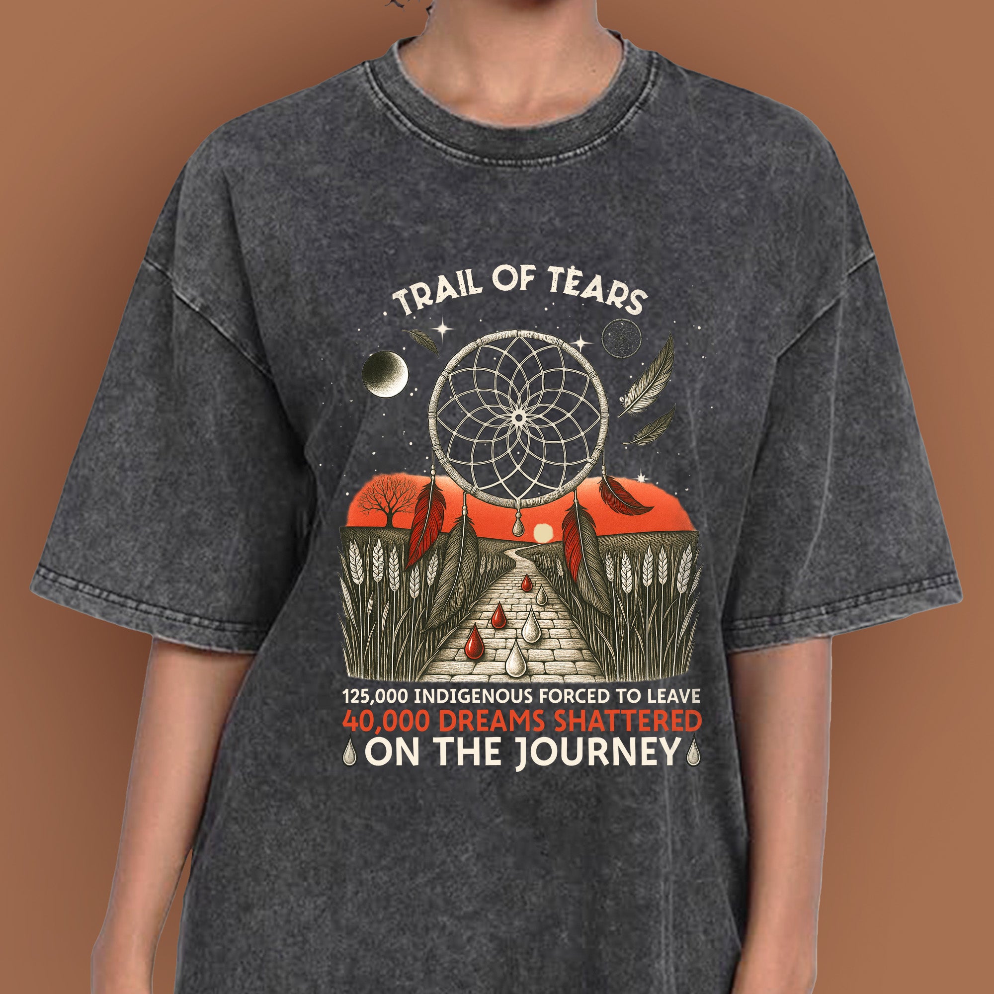 Trail of Tears Blood Tears Roade Unisex Mineral Washed T-Shirt