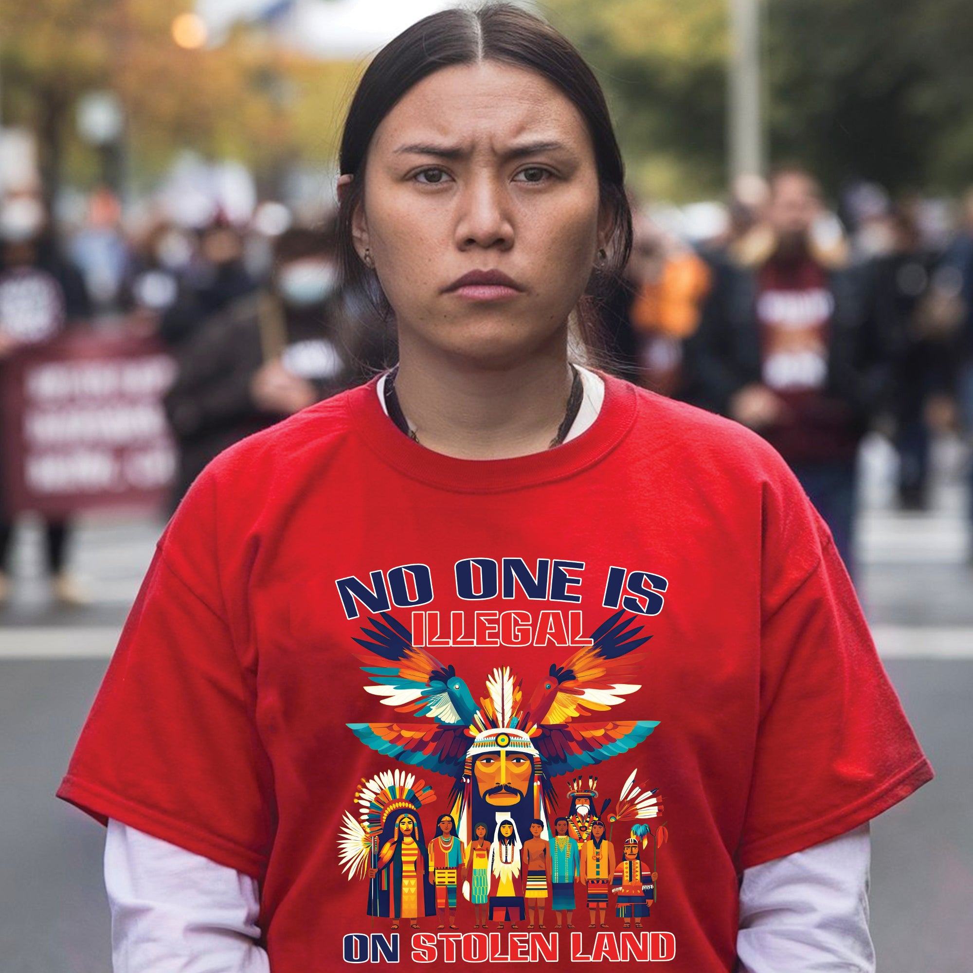 No One Is Illegal on Stolen Land Unisex T-shirt/V-neck T-shirt/Hoodie/Sweatshirt N326