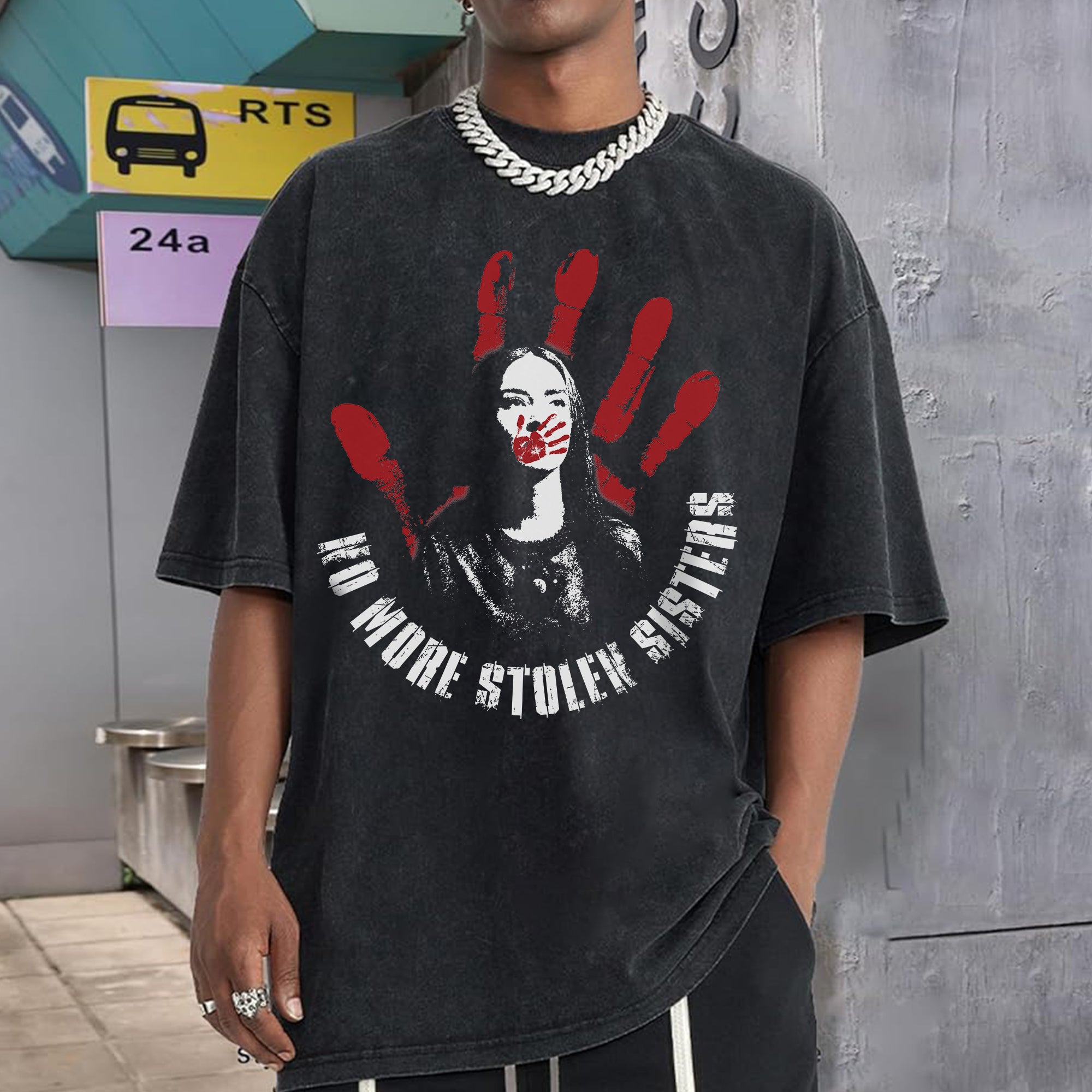 No More Stolen Sisters Unisex Mineral Washed T-Shirt