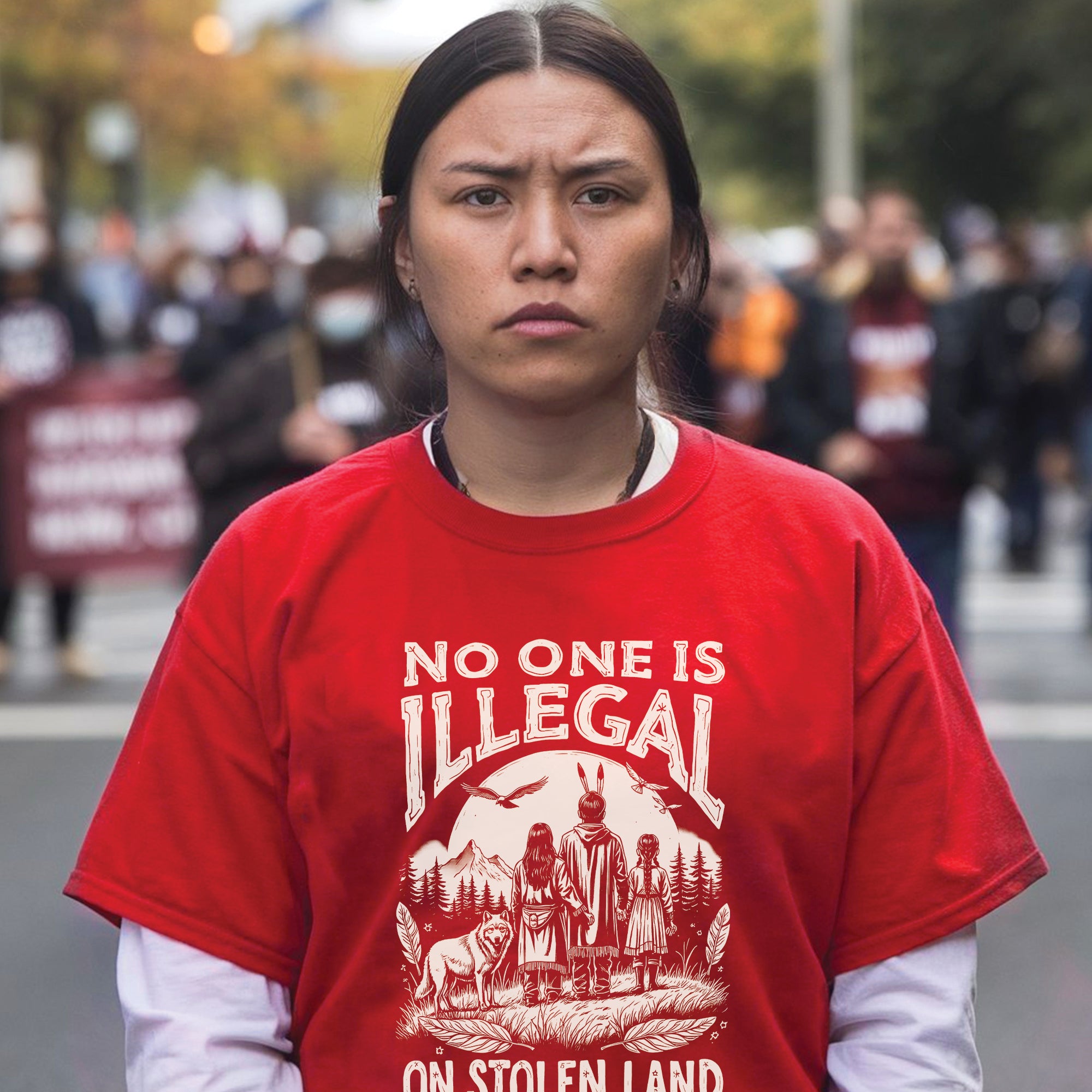 No One Is Illegal On Stolen Land - Unisex T-Shirt/T-Shirt V-Neck/Hoodie/Sweatshirt N56 Style 2