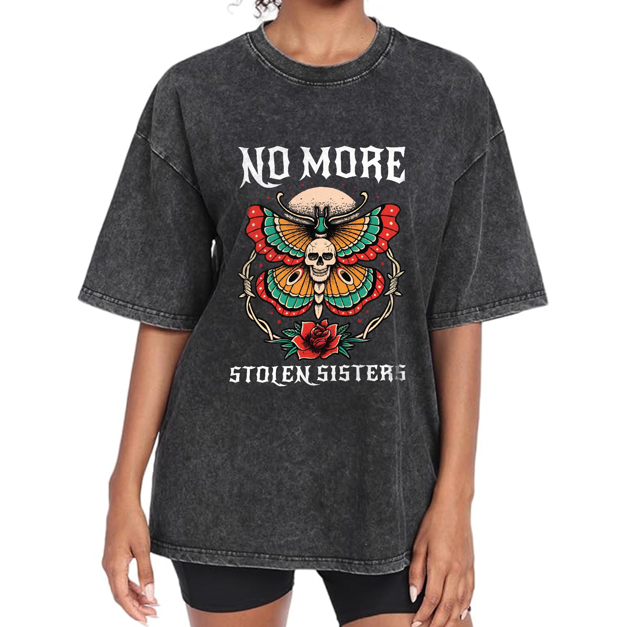 No More Stolen Sisters – Unisex Mineral Washed T-Shirt