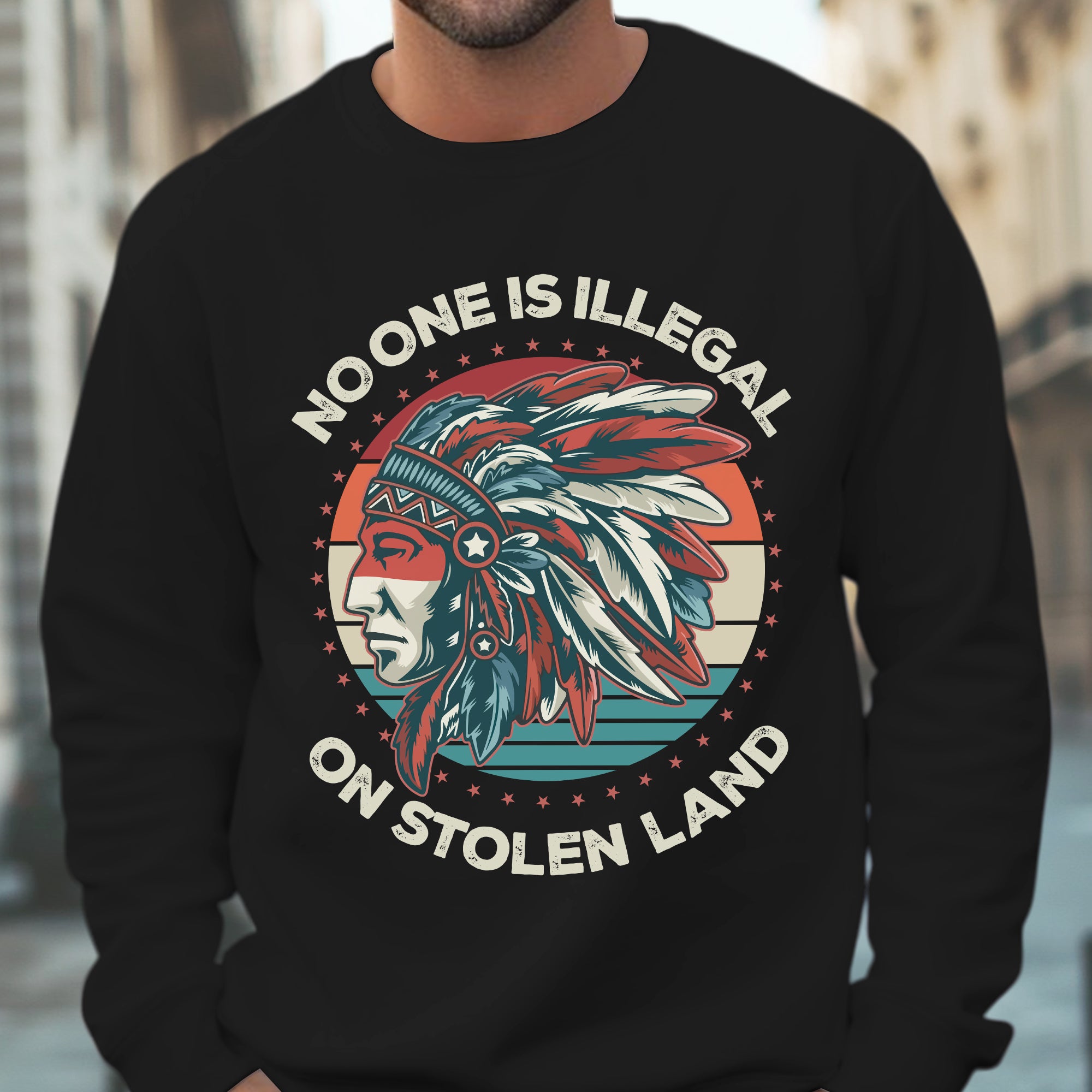 No One Is Illegal On Stolen Land Style 13 - One Sides Unisex T-Shirt/T-Shirt V-Neck/Hoodie/Sweatshirt