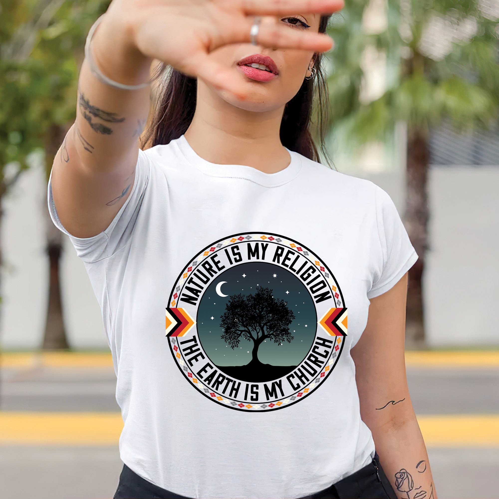 Nature Is My Religion And The Earth Is My Church Unisex T-Shirt/T-Shirt V-Neck/Hoodie/Sweatshirt - N66