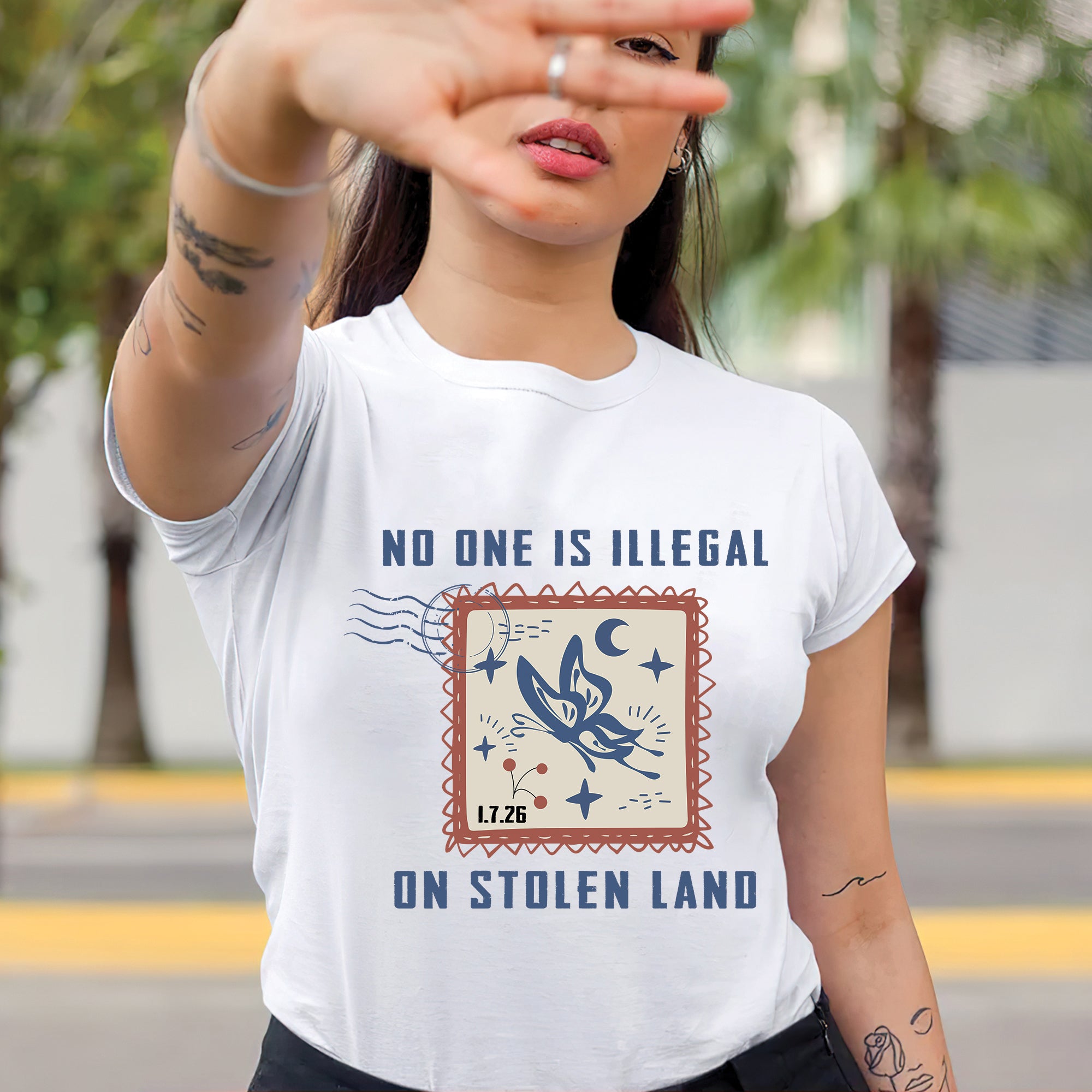 No One Is Illegal On Stolen Land - Indigenous Empowerment Unisex T-shirt/V-neck T-shirt/Hoodie/Sweatshirt