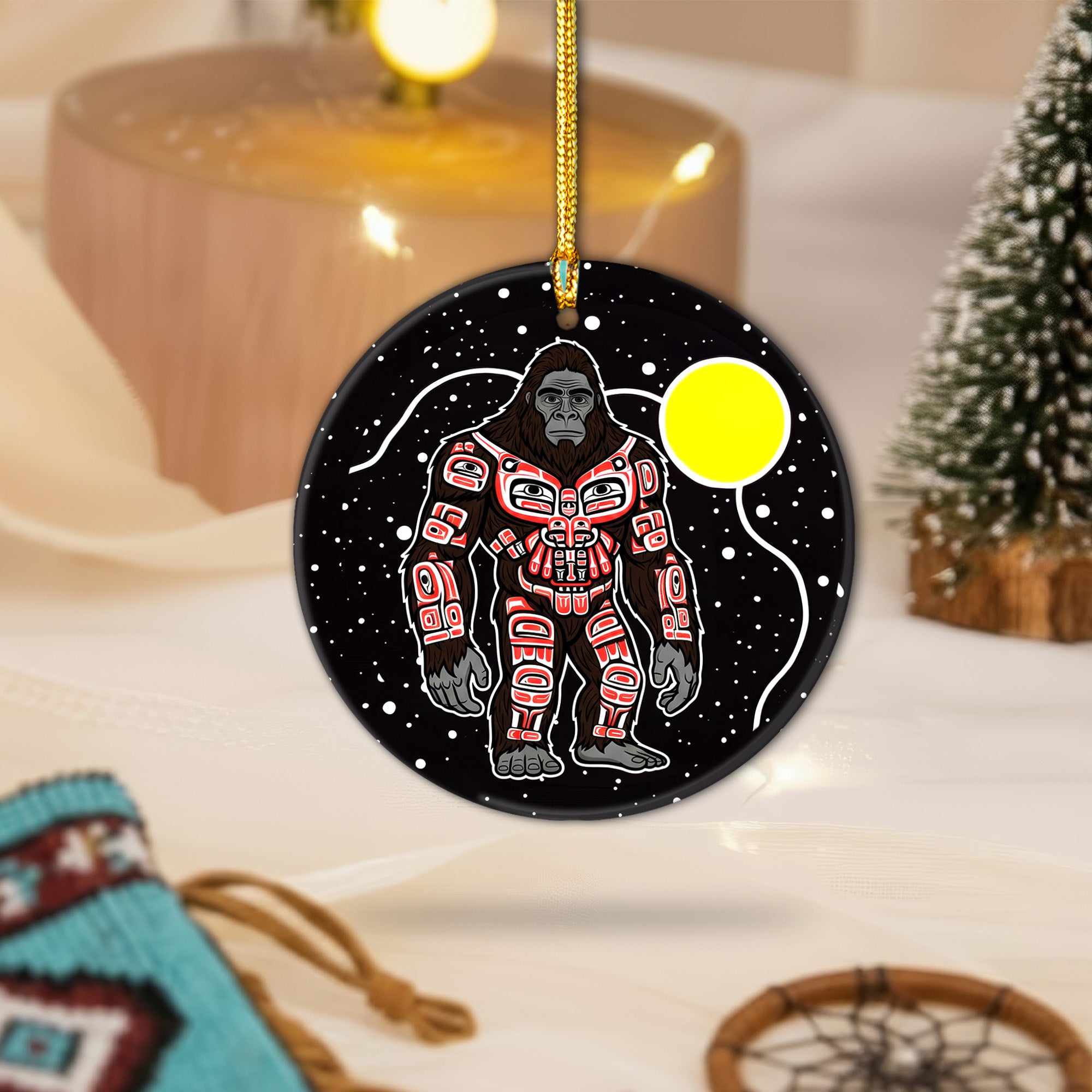 Native Tribal Spirit Animal Ceramic Ornament – Indigenous Art Decor