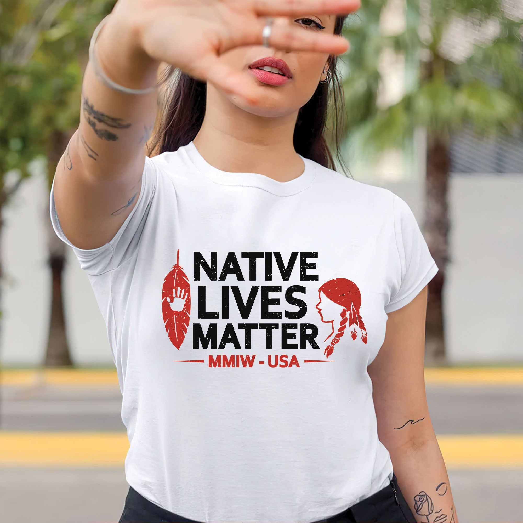 Native Lives Matter Indigenous Awareness MMIW USA Unisex T-shirt/T-shirt V-Neck/Hoodie/Sweatshirt