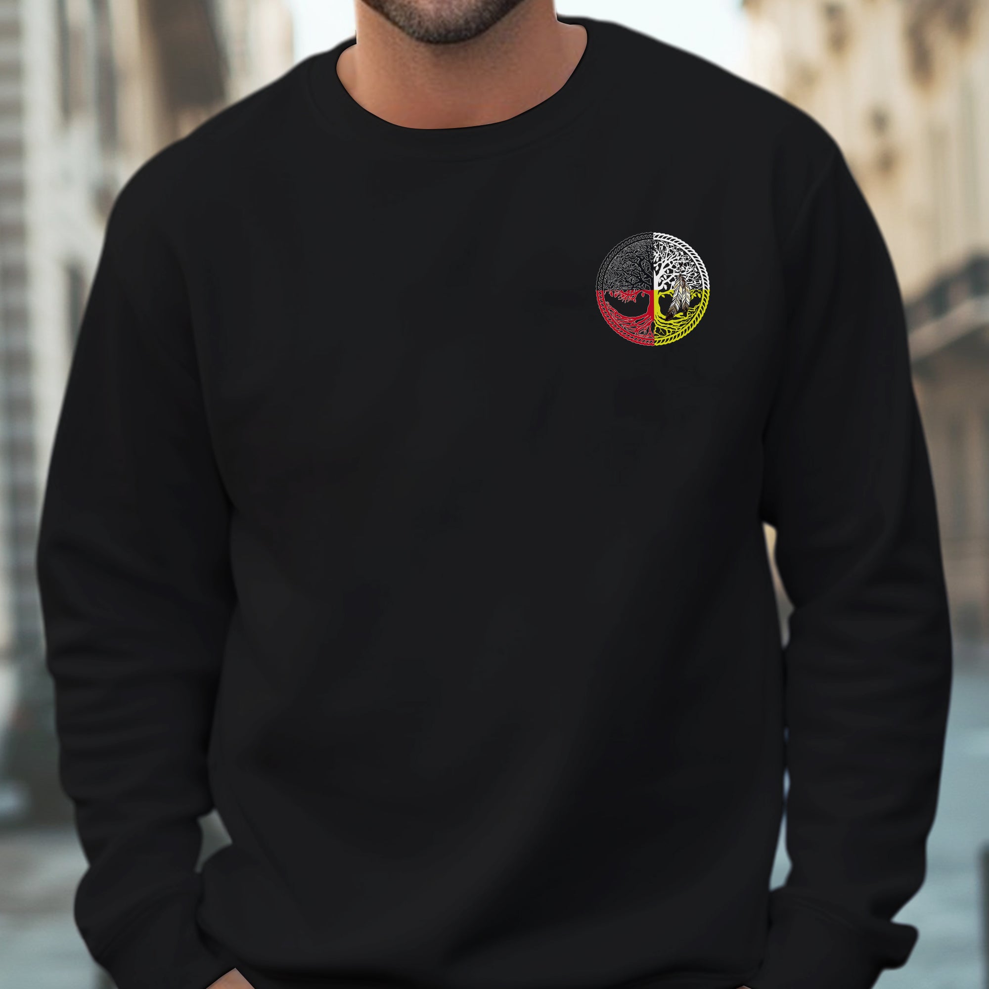 [Two Sides] Nature Is My Religion Four Directions Sacred Circle - Unisex T-Shirt/T-Shirt V-Neck/Hoodie/Sweatshirt - Two Sides