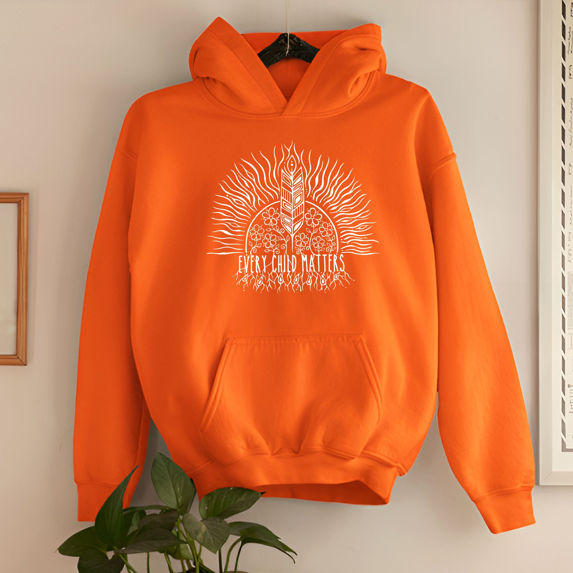 Every Child Matters Sacred Feather Sunburst Orange Unisex T-shirt/Hoodie/Sweatshirt