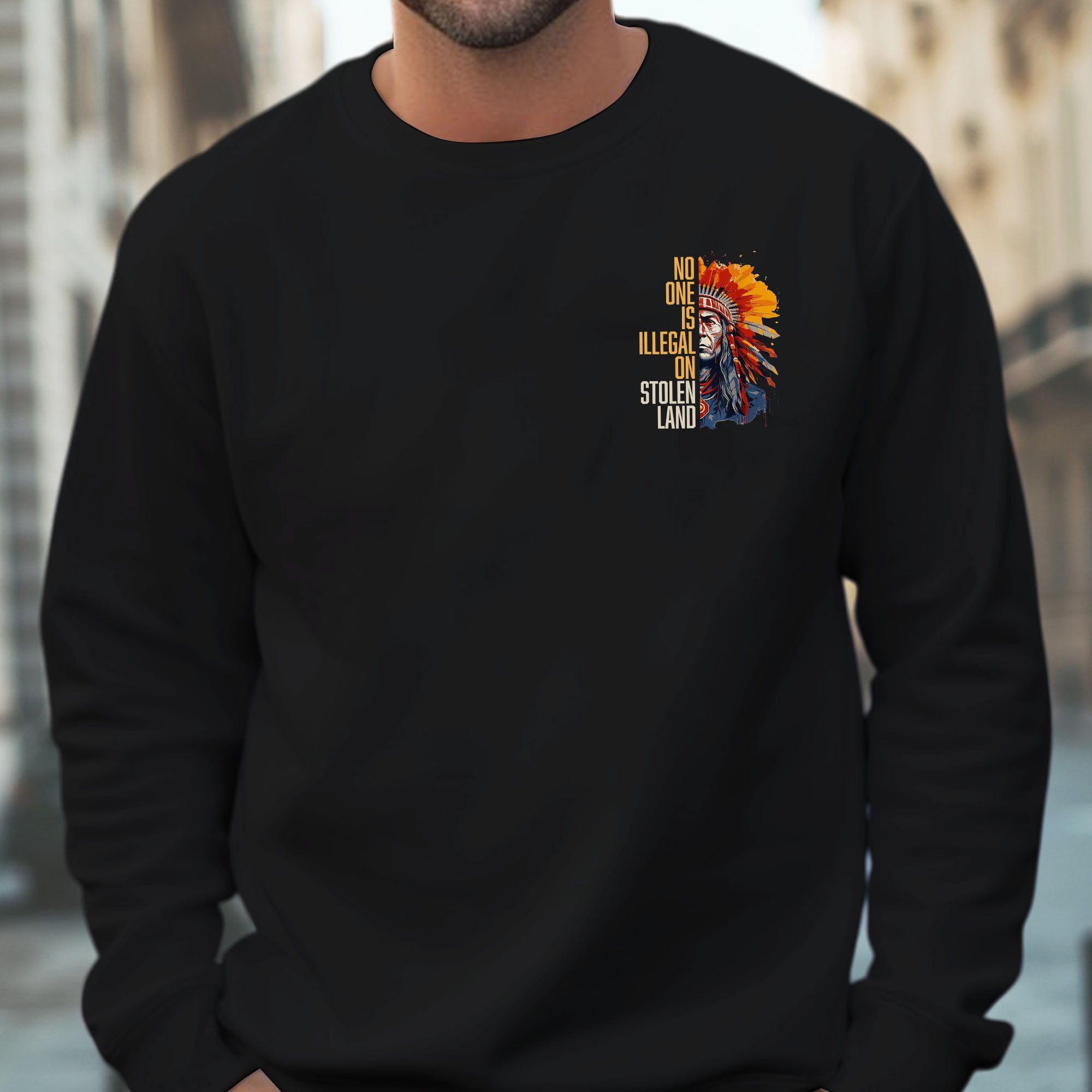 No One Is Illegal On Stolen Land Style 15 - Unisex T-shirt/T-shirt V-Neck/Hoodie/Sweatshirt - Two Sides