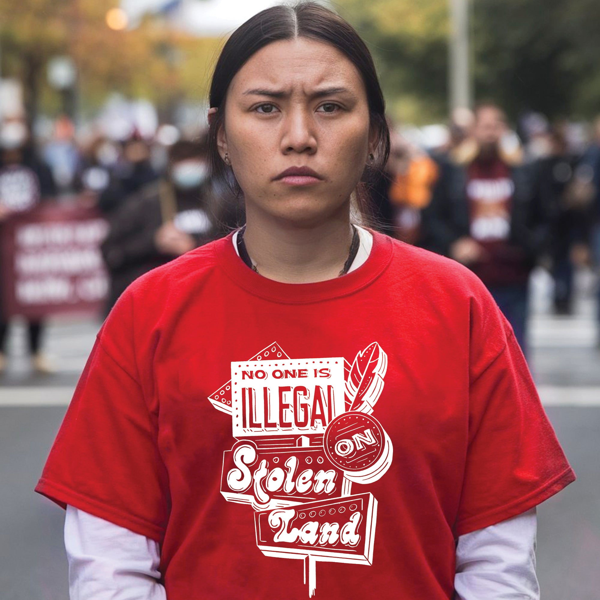 No One Is Illegal On Stolen Land Indigenous Protest Unisex T-shirt/V-neck T-shirt/Hoodie/Sweatshirt