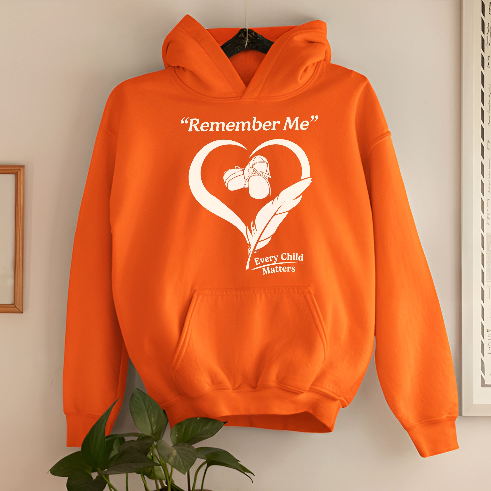 Remember Me Every Child Matters Heart Feather Orange Shirt Day Unisex T-shirt/Hoodie/Sweatshirt