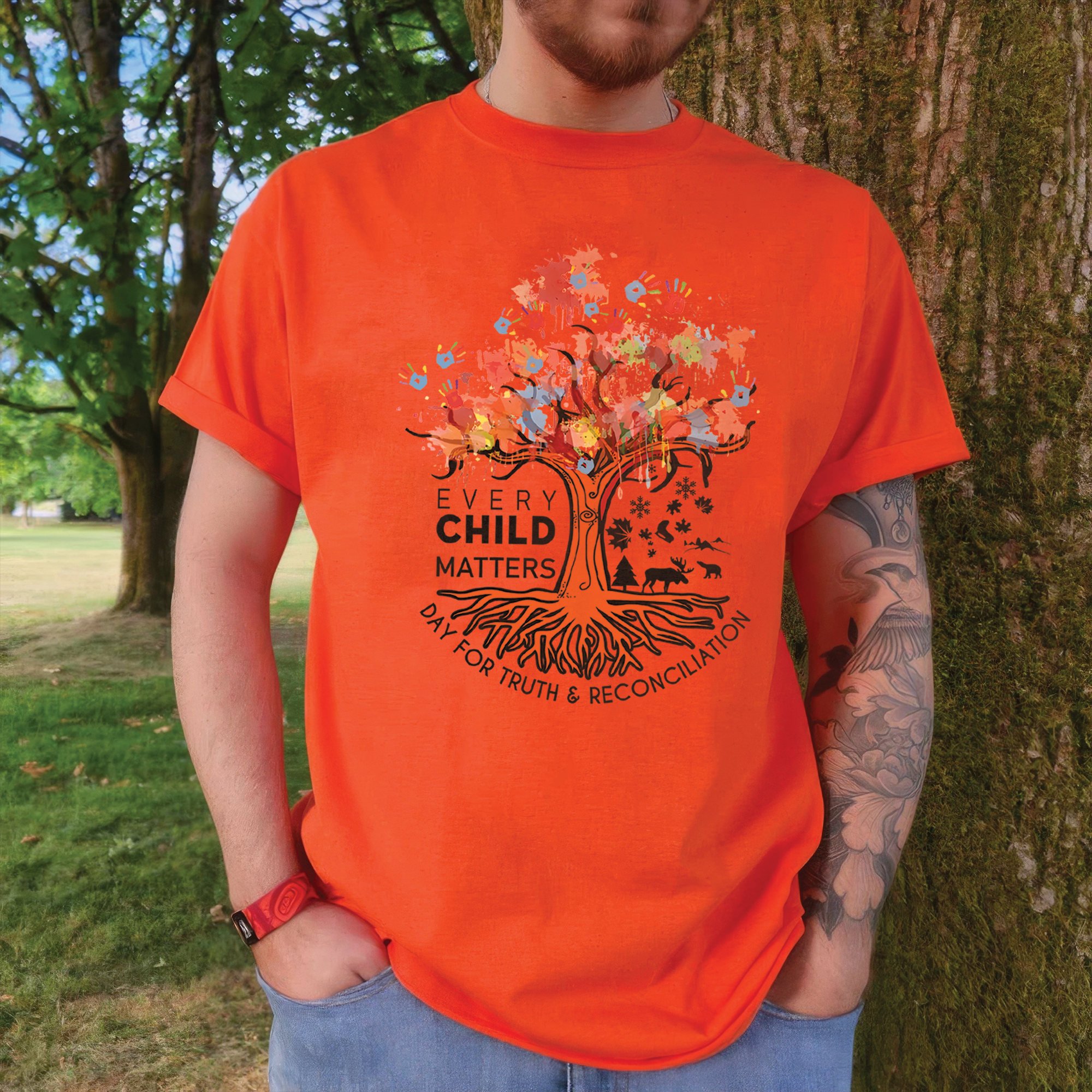 Tree of Life, Handprints of Hope, and Healing - For Orange Shirt Day Unisex T-Shirt/Hoodie/Sweatshirt 161