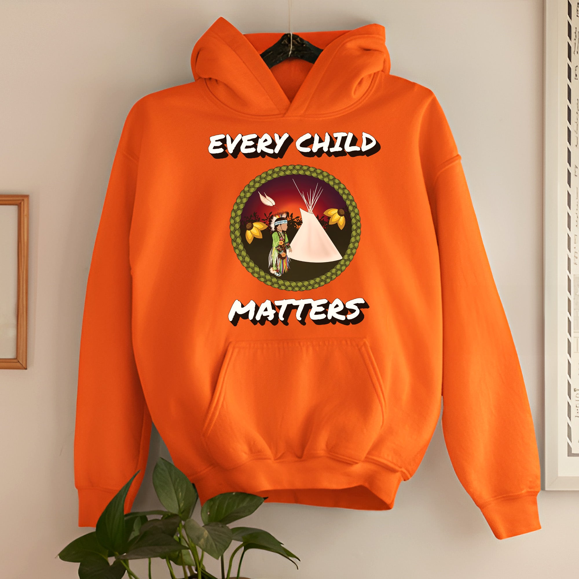 Every Child Matters Indigenous Child & Tipi Orange Shirt Day Unisex T-shirt/Hoodie/Sweatshirt