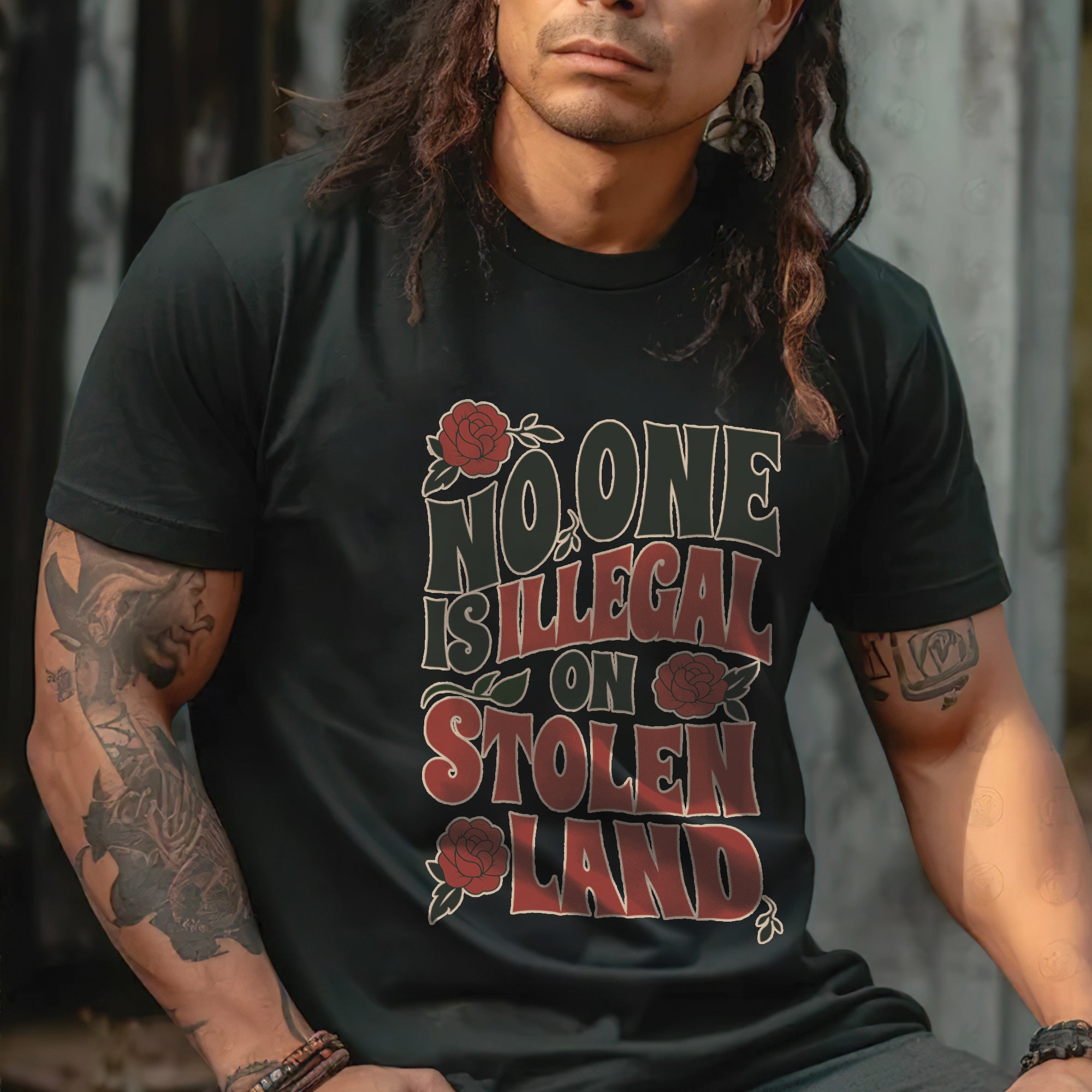 [Two Sides] No One Is Illegal On Stolen Land - Unisex T-Shirt/T-Shirt V-Neck/Hoodie/Sweatshirt N52