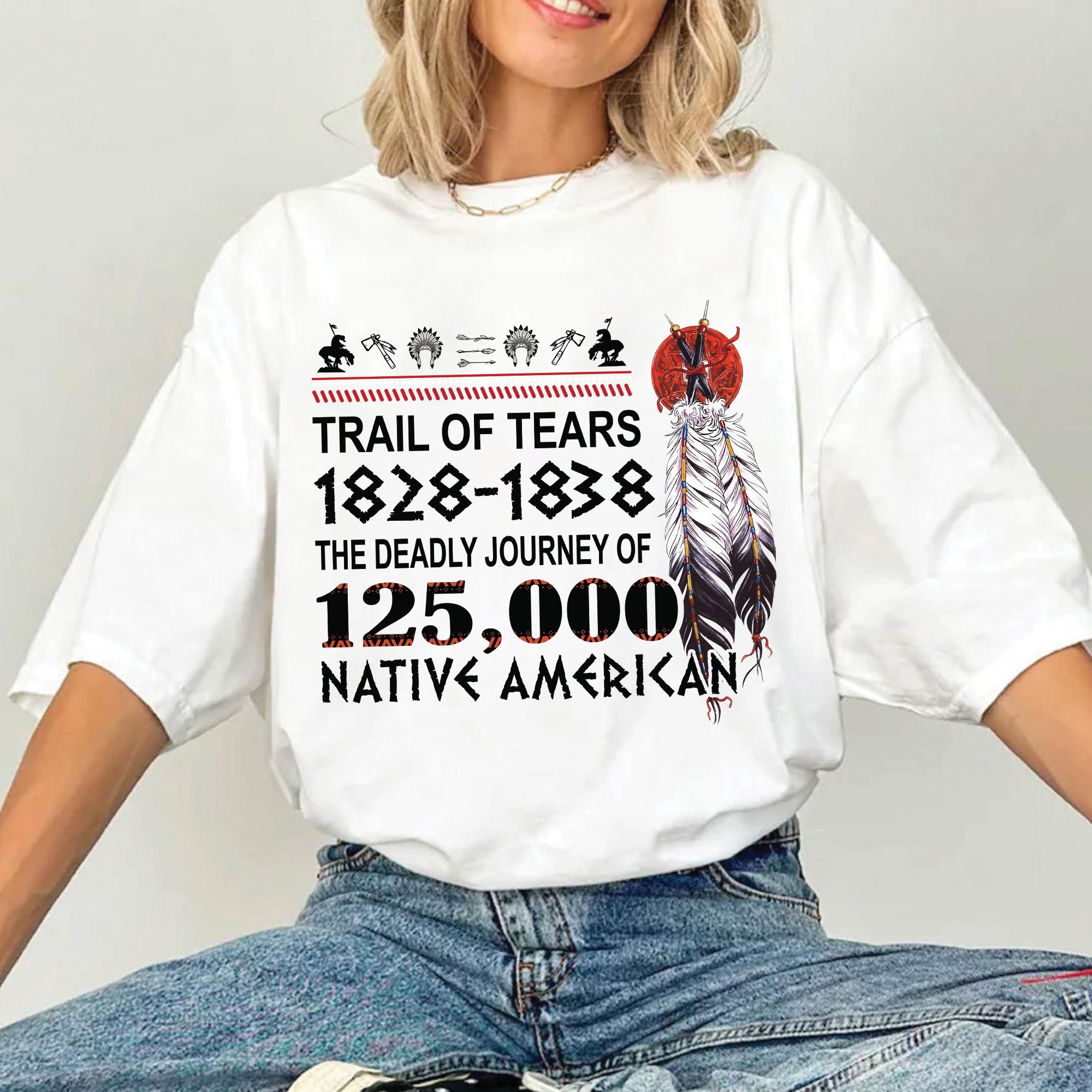 Trail of Tears 1828–1838 – The Deadly Journey of 125,000 Native American Lives Unisex T-shirt/T-shirt V-neck/Hoodie/Sweatshirt