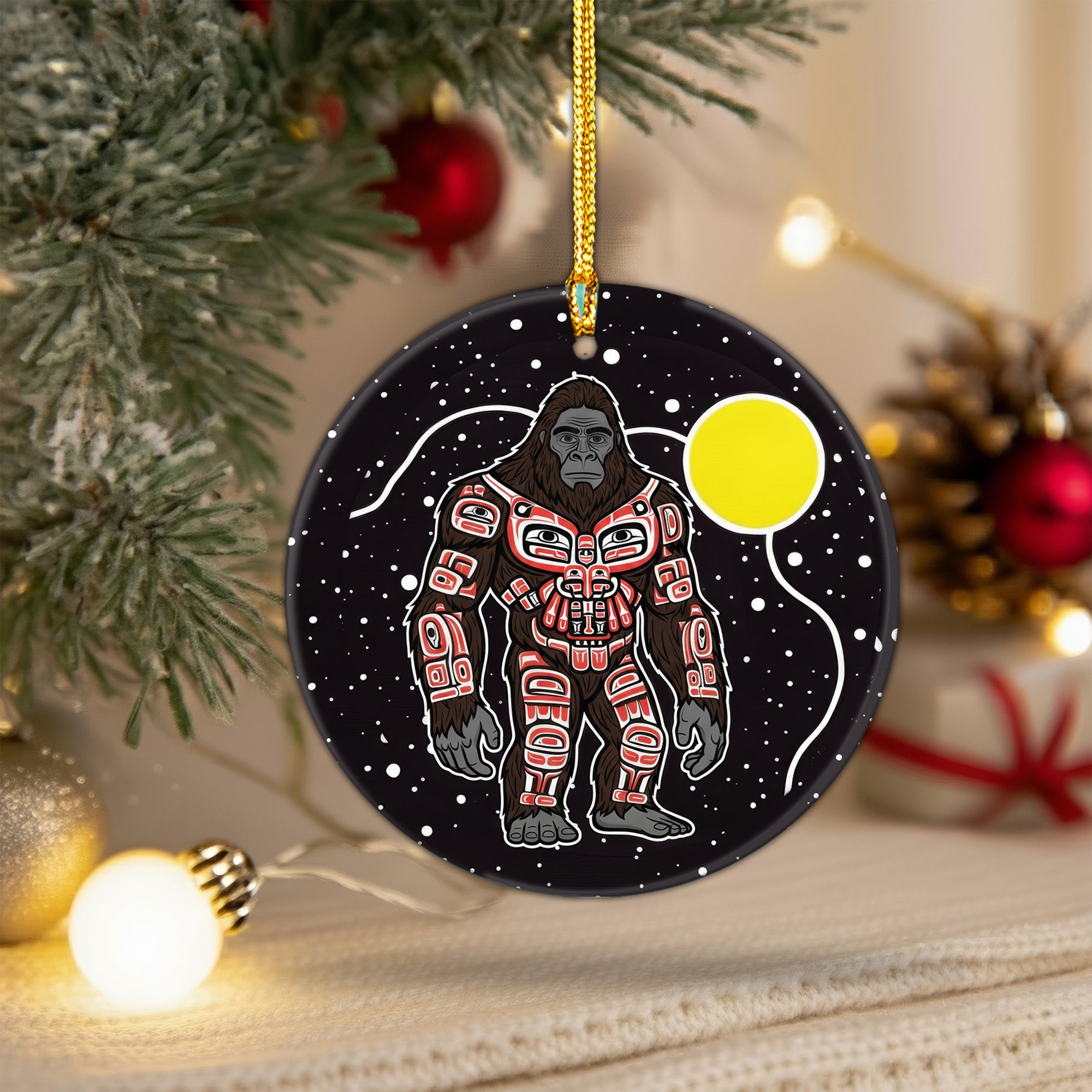 Native Tribal Spirit Animal Ceramic Ornament – Indigenous Art Decor