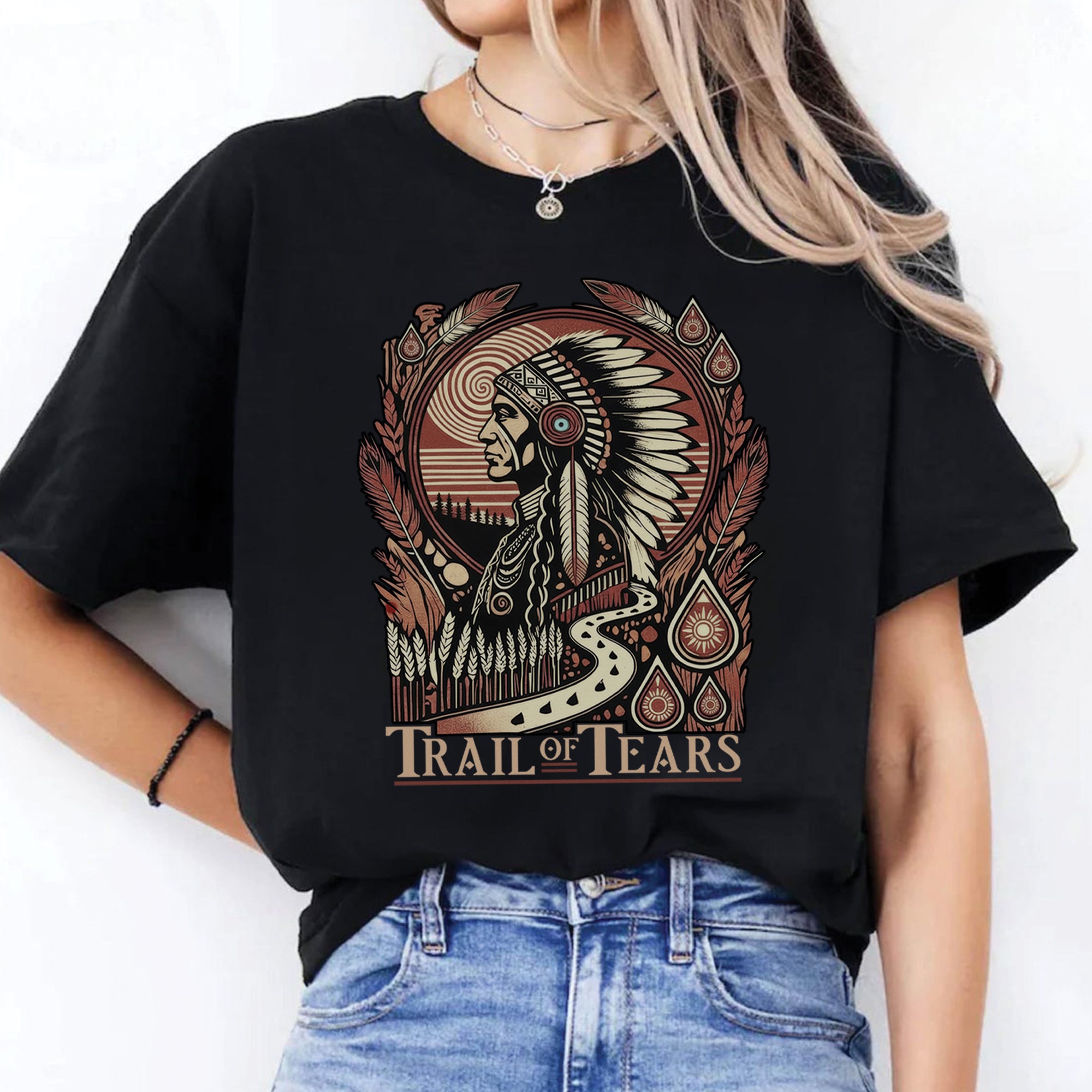 Trail of Tears The Deadly Journey Unisex T-Shirt/T-Shirt V-Neck/Hoodie/Sweatshirt N18