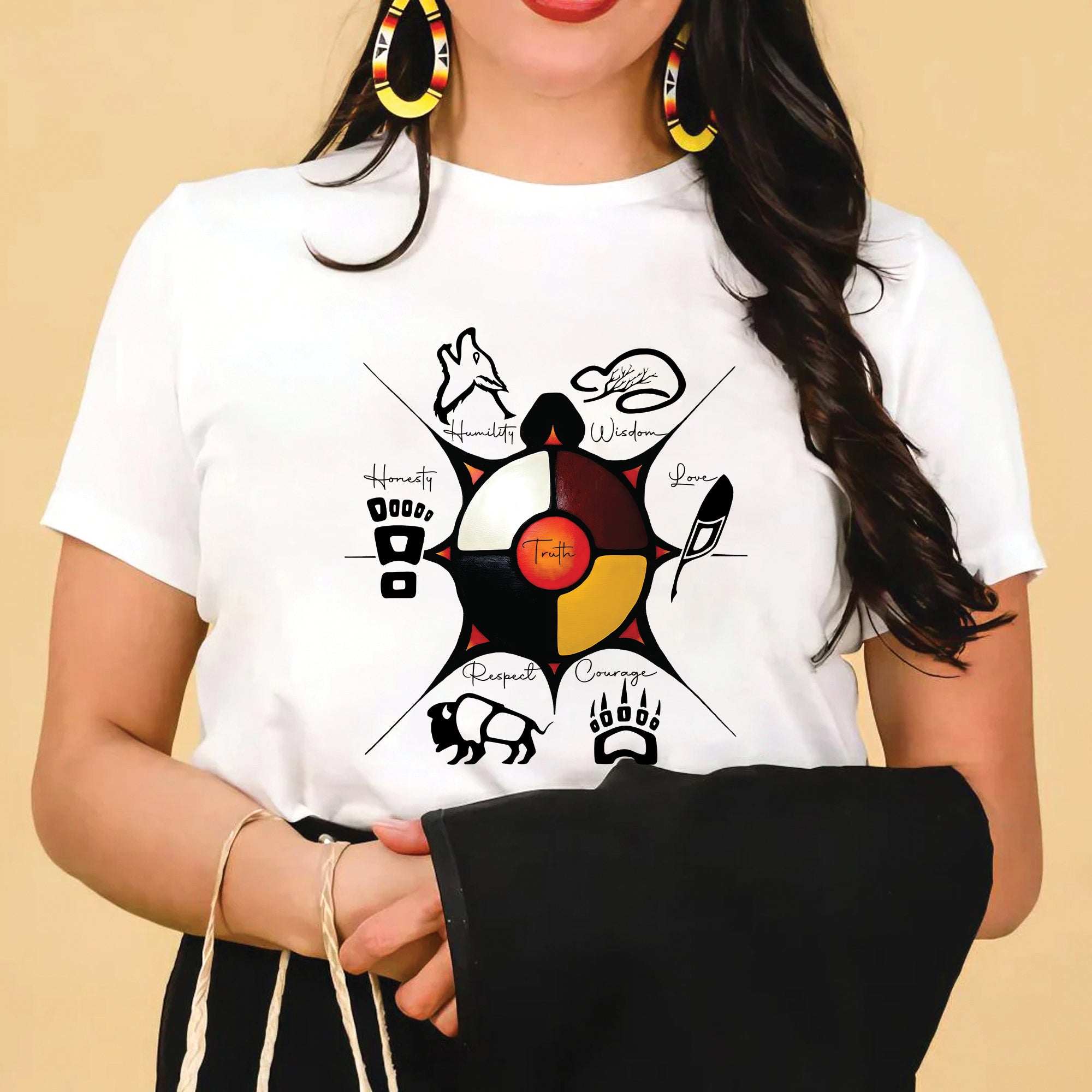 Seven Sacred Teachings – Native Wisdom Indigenous Culture Unisex T-Shirt/T-Shirt V-Neck/Hoodie/Sweatshirt