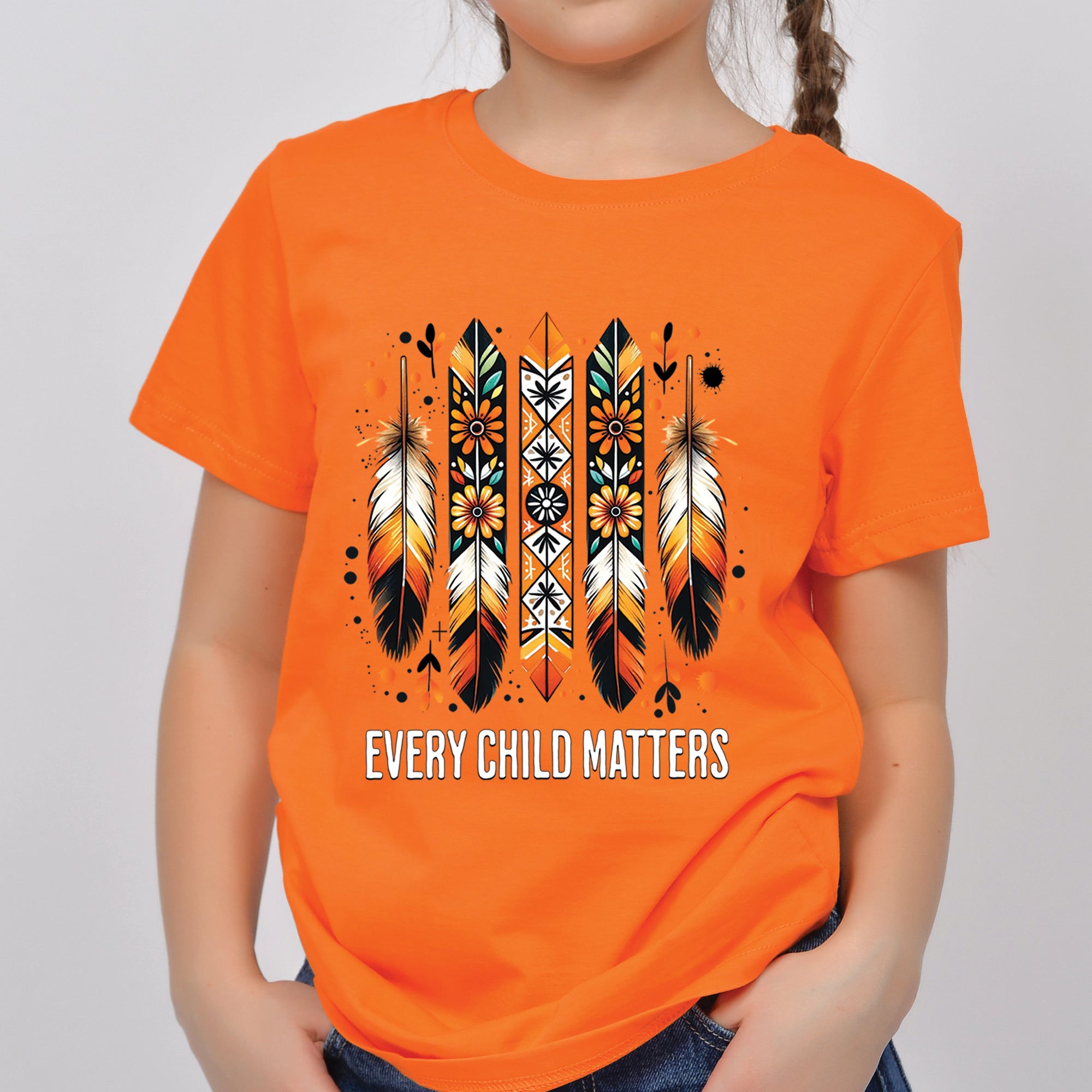 Every Child Matters Orange Native American Feather Unisex T-Shirt/Hoodie/Sweatshirt